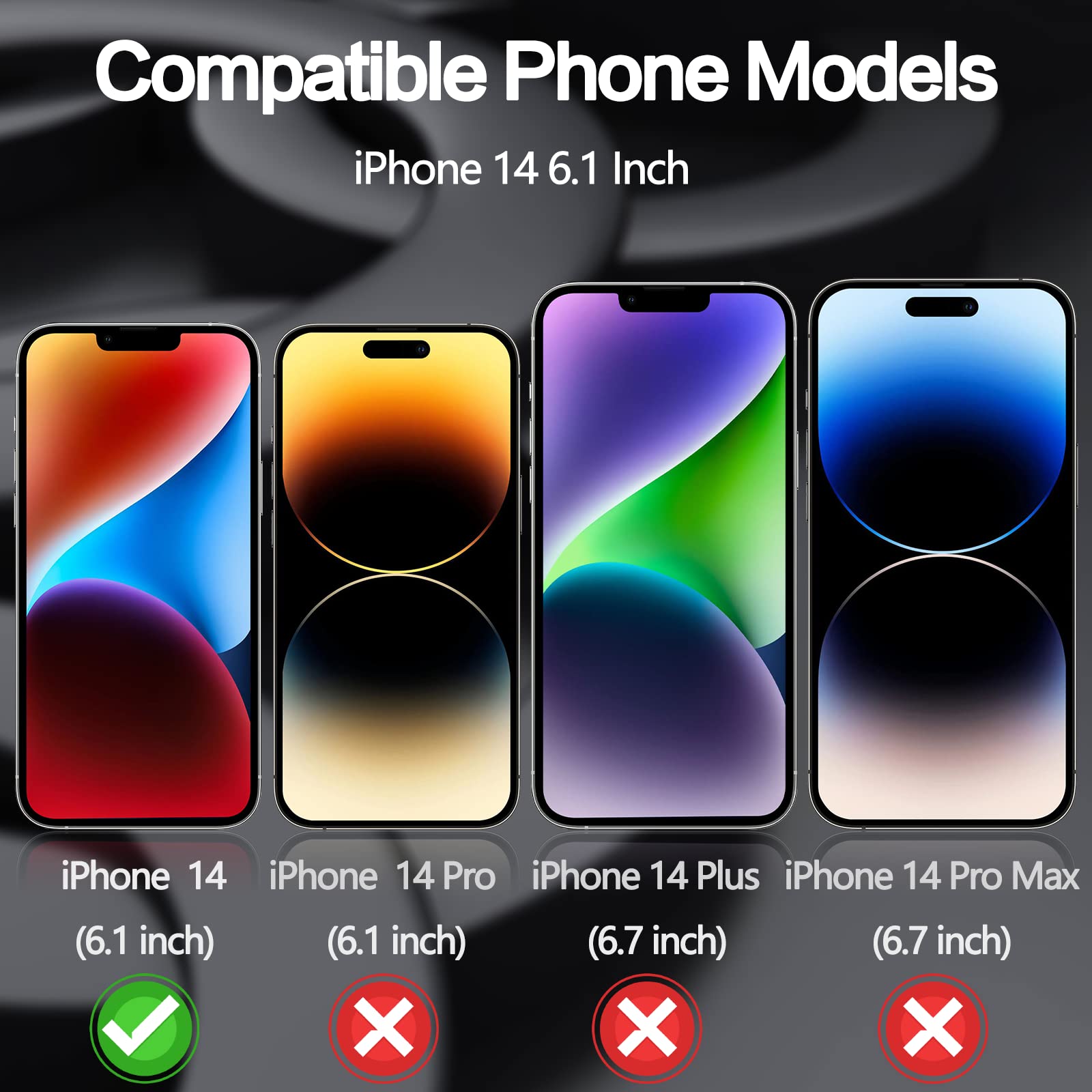 Sorlnern For (2 Pack) Privacy Screen Protector For Iphone 14/13 / 13 Pro Private Full Screen Protector Tempered Glass Accessorie