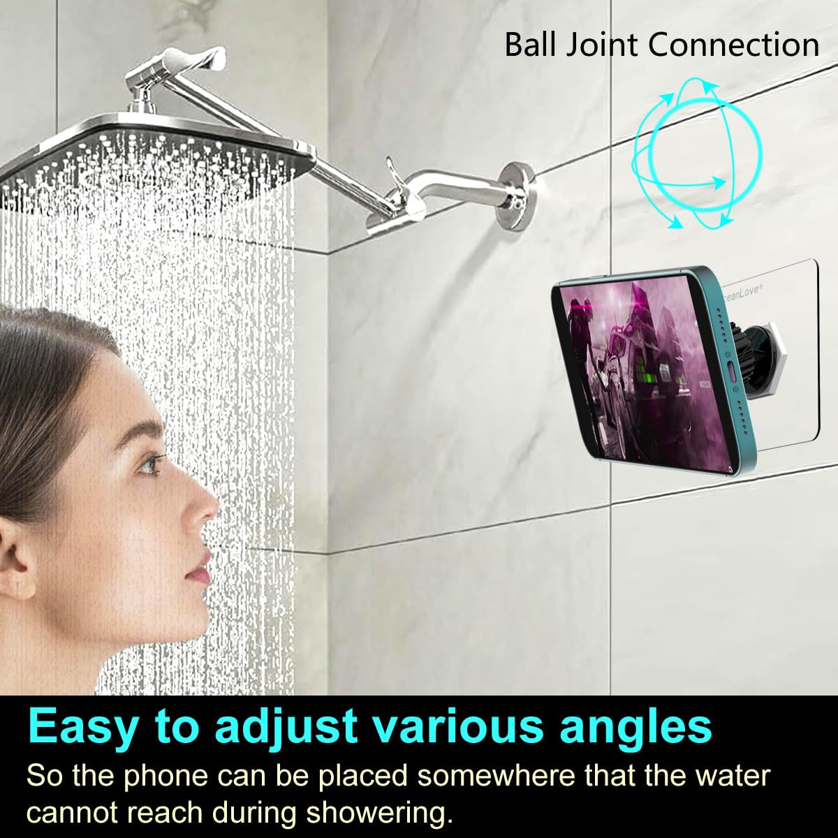 Oceanlove For Magsafe Wall Mount Magnetic Phone Holder, 2 Pack, Self-Adhesive, Rotatable Ball,Waterproof, Compatible With Iphone