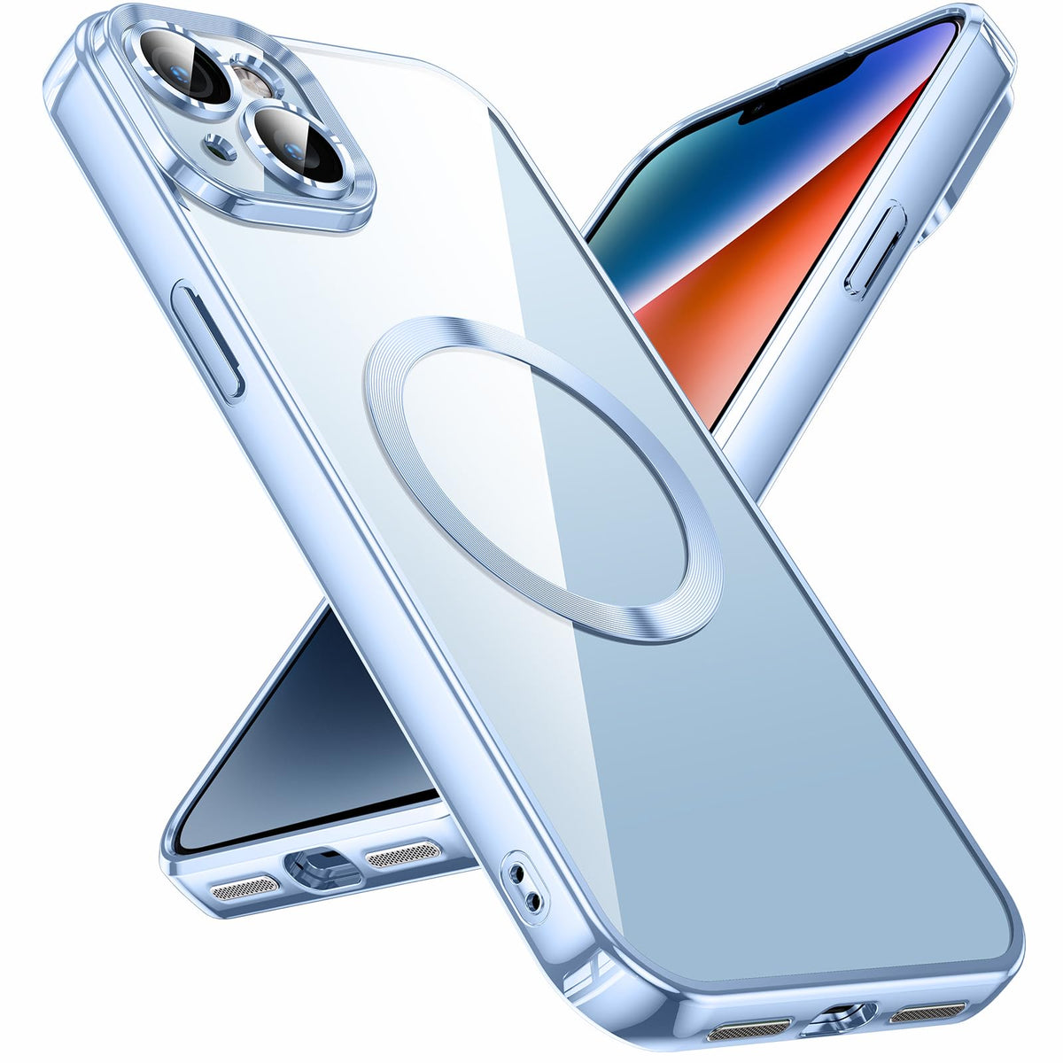 Jueshituo Magnetic Clear For Iphone 14 Case With Full Camera Cover Protection [No.1 Strong N52 Magnets] [Military Grade Drop Pro
