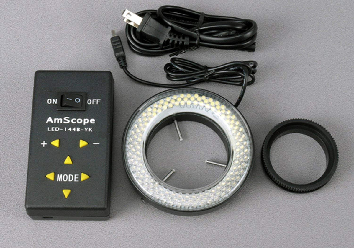 AmScope LED-144A 144-LED Lighting-Direction-Adjustable Microscope Ring ...