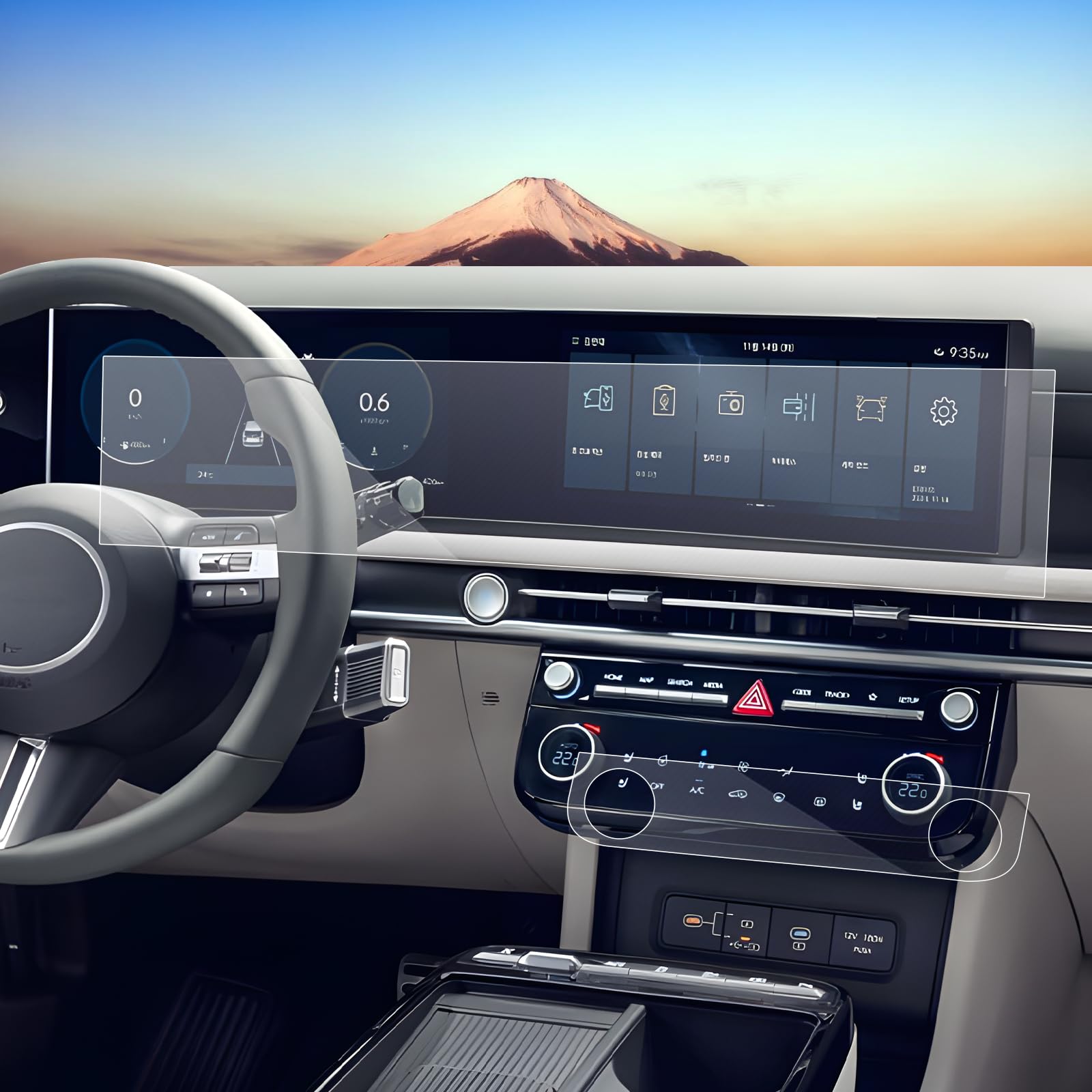 Sxcy [4Pcs For 2025 Hyundai Tucson Accessories (N Line Limited) For 2025 Hyundai Tucson Touch Radio Display Screen Protector[2Pcs Dash&Navi All One Screen+ 2Pcs Ac Screen]