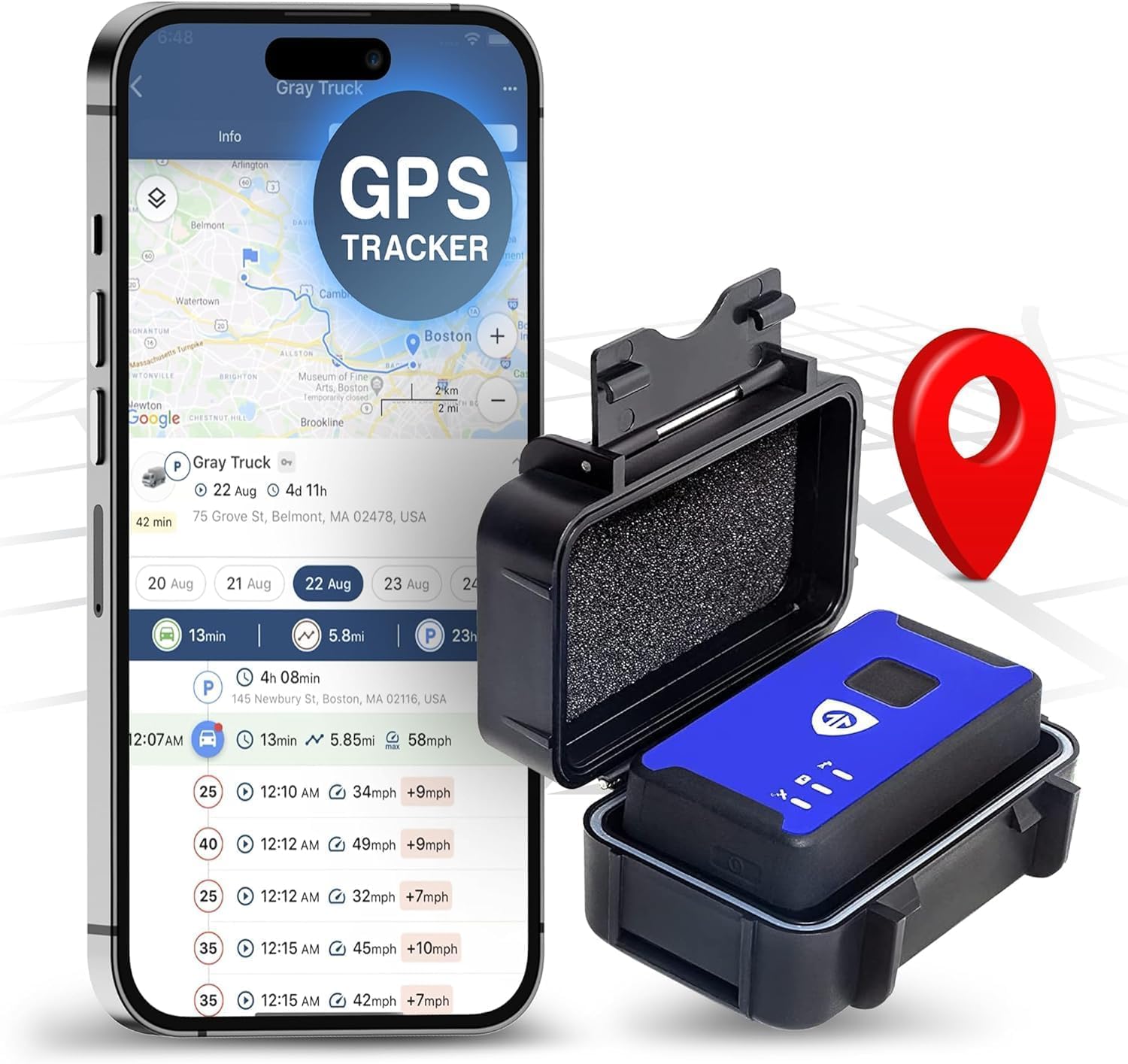 Brickhouse Car Trackers For Your Vehicle   Spark Nano 7 Gps Tracker With Magnetic Waterproof Case   Hidden Real Time 4G Lte Vehi