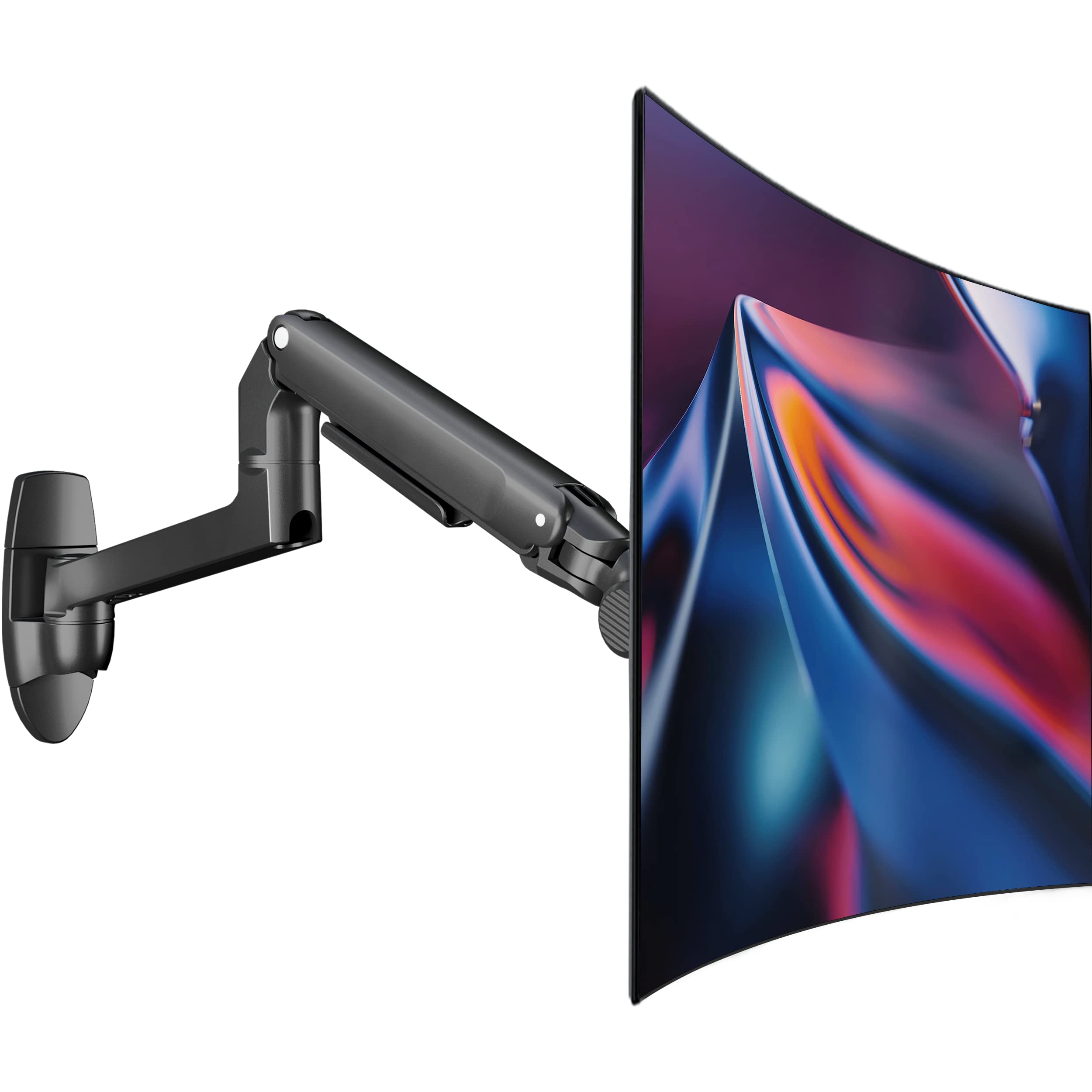Ergounion Single Monitor Wall Mount For Flat/Curved Monitors Up To 38'' Within 25Lbs, Full Motion Adjustable Wall Mount Monitor