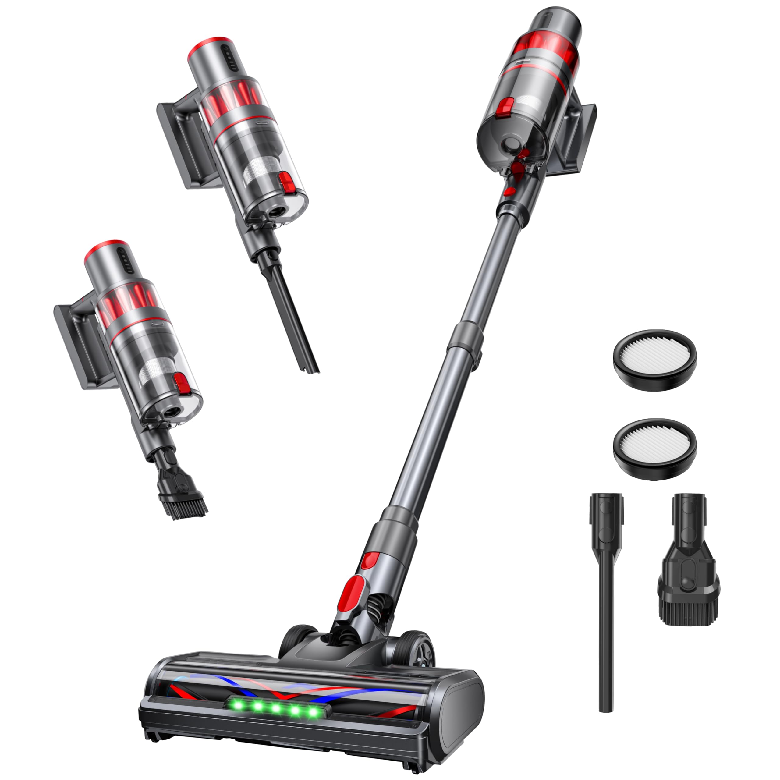 ToyMade Cordless Vacuum Cleaner, 600W/50KPA, Stick Vacuum with Rechargeable Design, Up to 60 Minutes, Powerful Suction, Lightwei