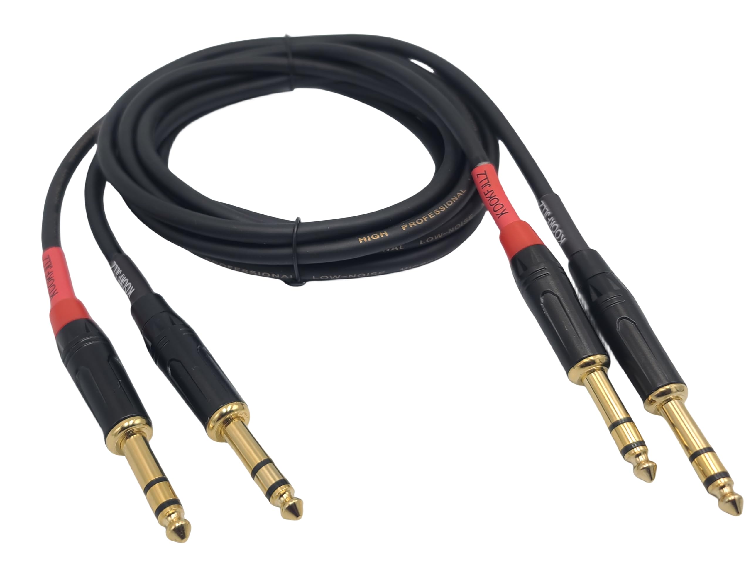 Kookfjllz Speakers Cable, 6 Foot Balanced Trs 1/4   , 2 Pack