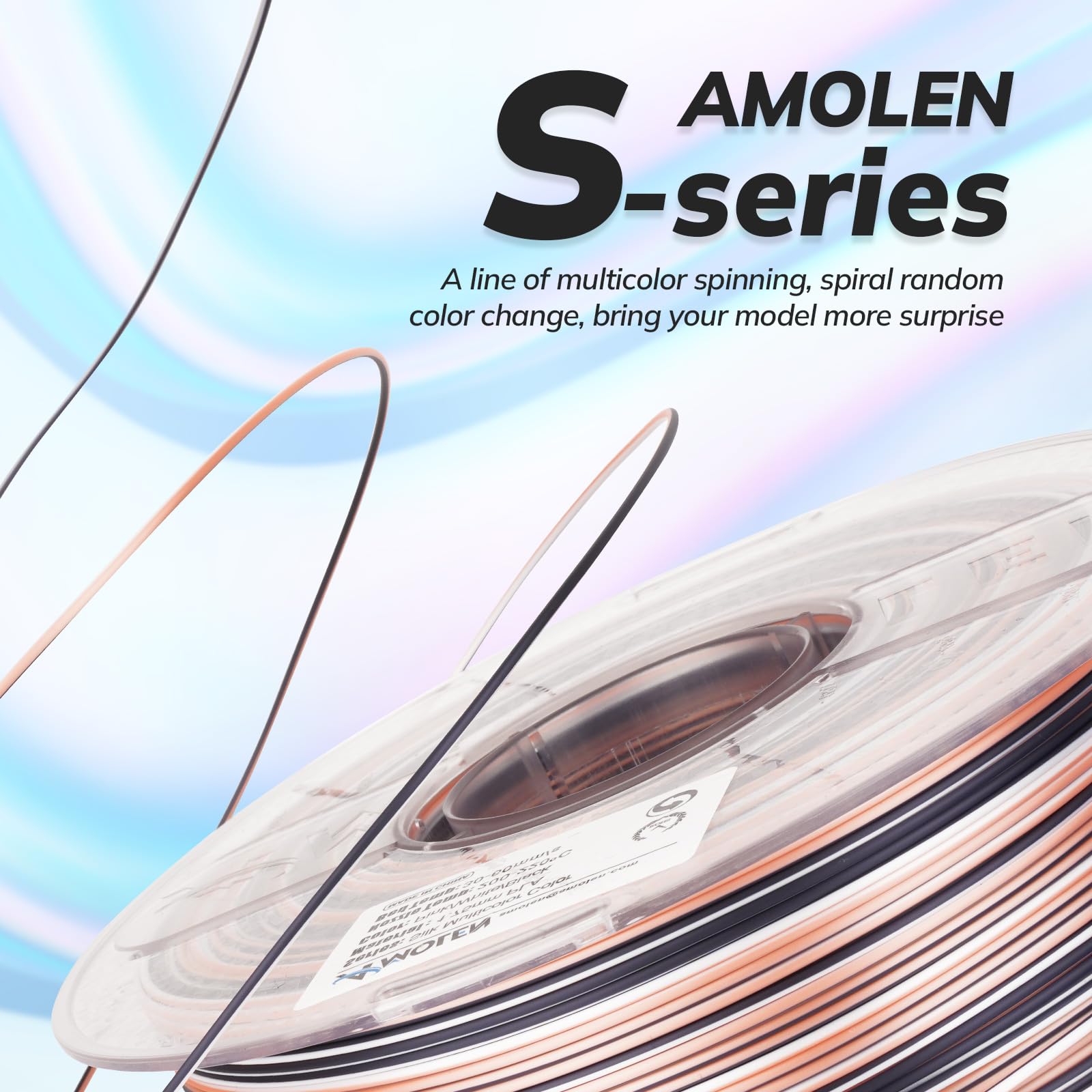 Amolen Silk Multicolor Pla Filament 1.75Mm,S Series Spiral 4 Spools Pack B, 4  1Kg