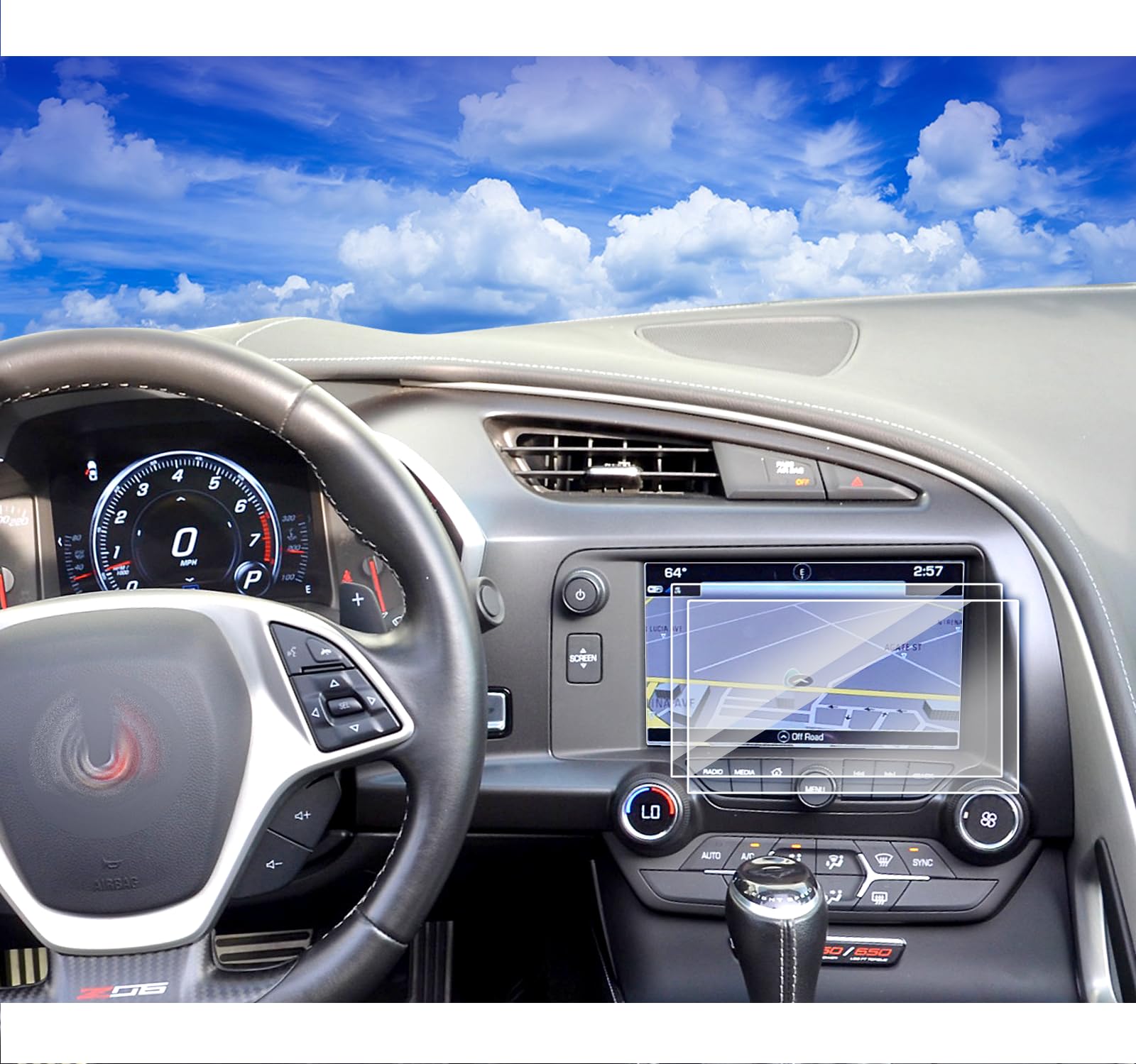 Xxciwp 2Pack 2019 C7 Corvette Screen Protector For 2014 2019 Chevrolet C7 Corvette Stingray Z51 Z06 8Inch Mylink Accessories Tou