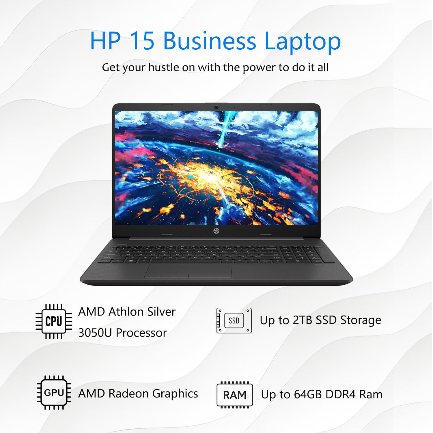 Hp 15 Laptop, 8Gb Ram, 256Gb Pcie Ssd, 15.6'' Fhd 1080P Ips Display, Amd Athlon Silver 3050U Processor, Amd Radeon Graphics, Eth