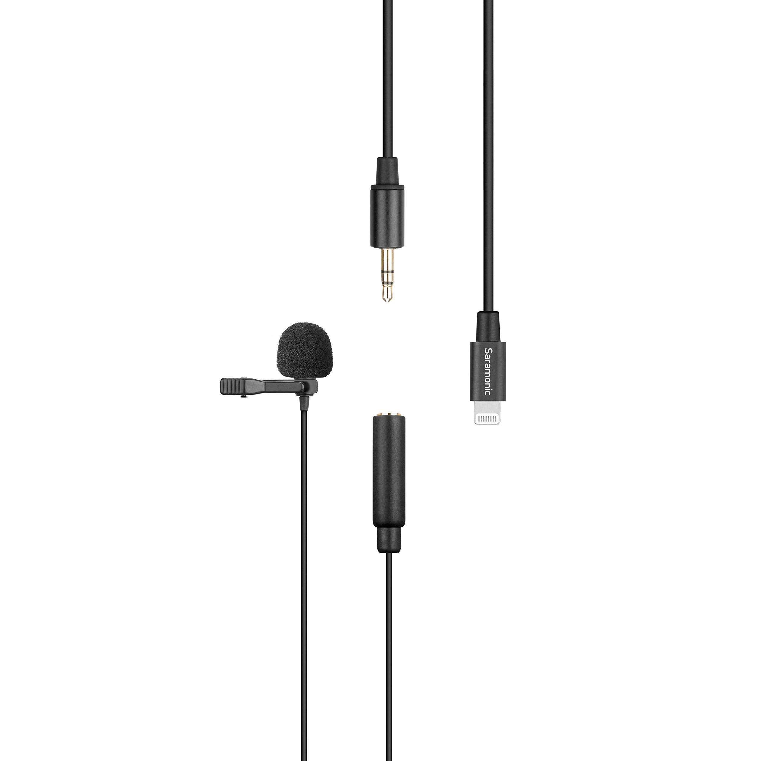 Saramonic LavMicro U1A | Lavalier Microphone with Lightning for Apple iPhone, or iPad with a Built-in 6.6-Foot (2m) Cable for Vl