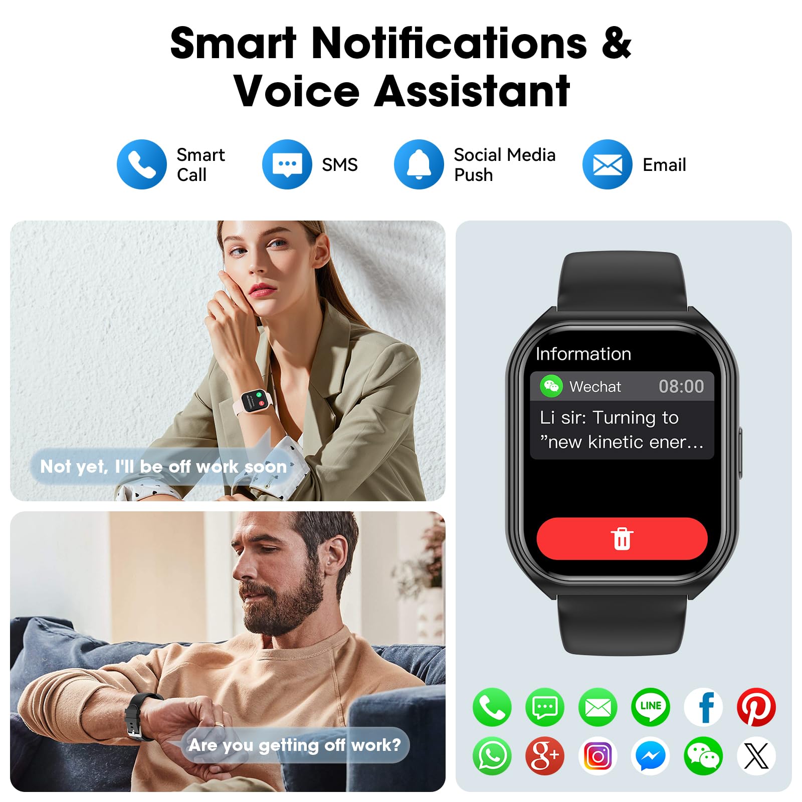 Joautrial Smart Watch For Men Women, 1.85 '' Hd Smartwatch (Answer/Make Call),Activity Fitness Tracker With Heart Rate Sleep Mon