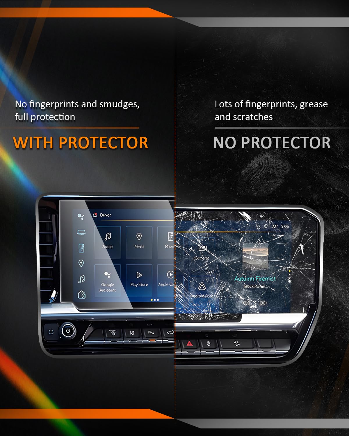 Cdefg For 2022 2023 2024 2025 Chevy Silverado 1500 & Gmc Sierra 1500 Screen Protector For Silverado/Sierra 2500Hd 3500Hd Accessories 13.4' Tempered Glass