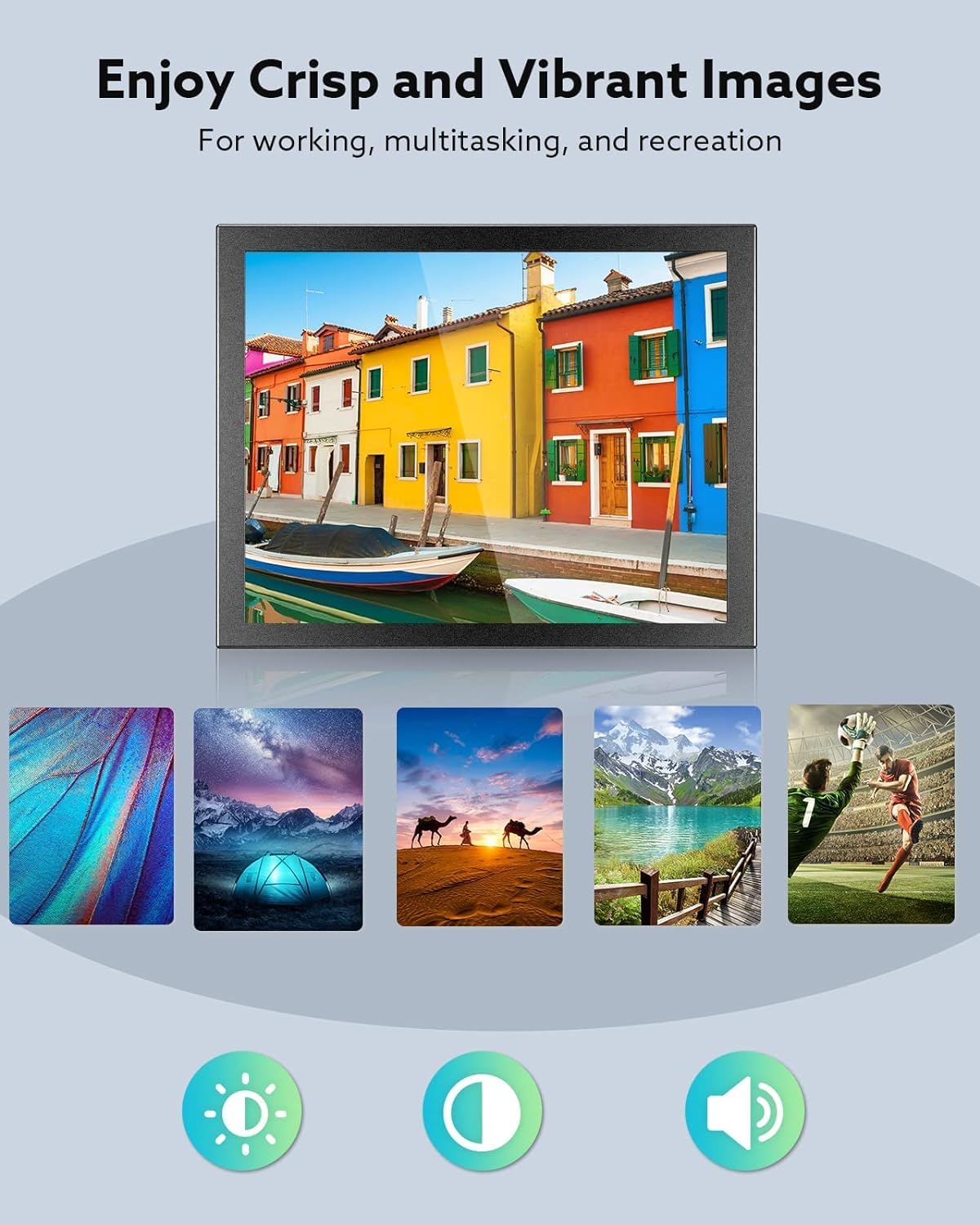 Eyoyo 8 Inch Small Mini Monitor 1024X768 Resolution Car Rear View Tft Lcd Screen Display With Hdmi/Vga/Av Video Input For Pc Dvd