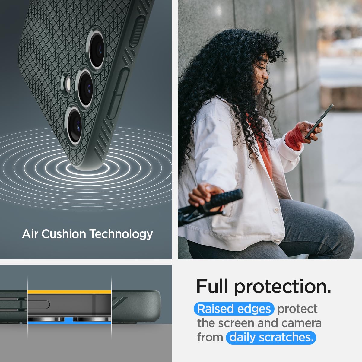 Spigen Liquid Air Designed For Galaxy S24 Case (2024) [Military-Grade Protection] - Abyss Green