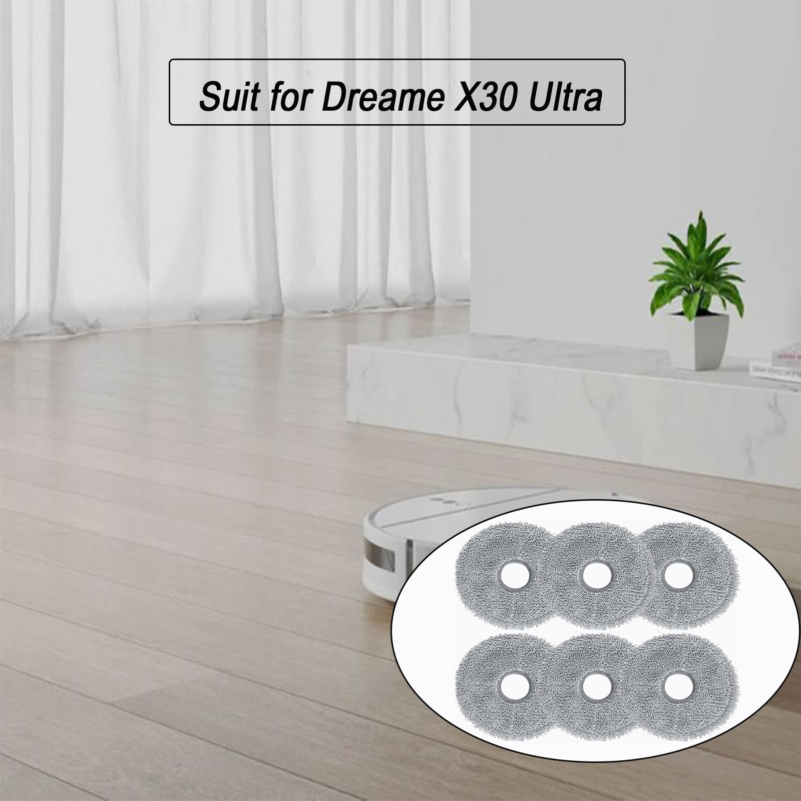 Mop Pad Accessories For Dreame X30 Ultra/ L10S Pro Ultra Heat / X40 Ultra/ X30 Pro Plus/ X30 Pro Ultra Robotic Robot Vacuum, Was