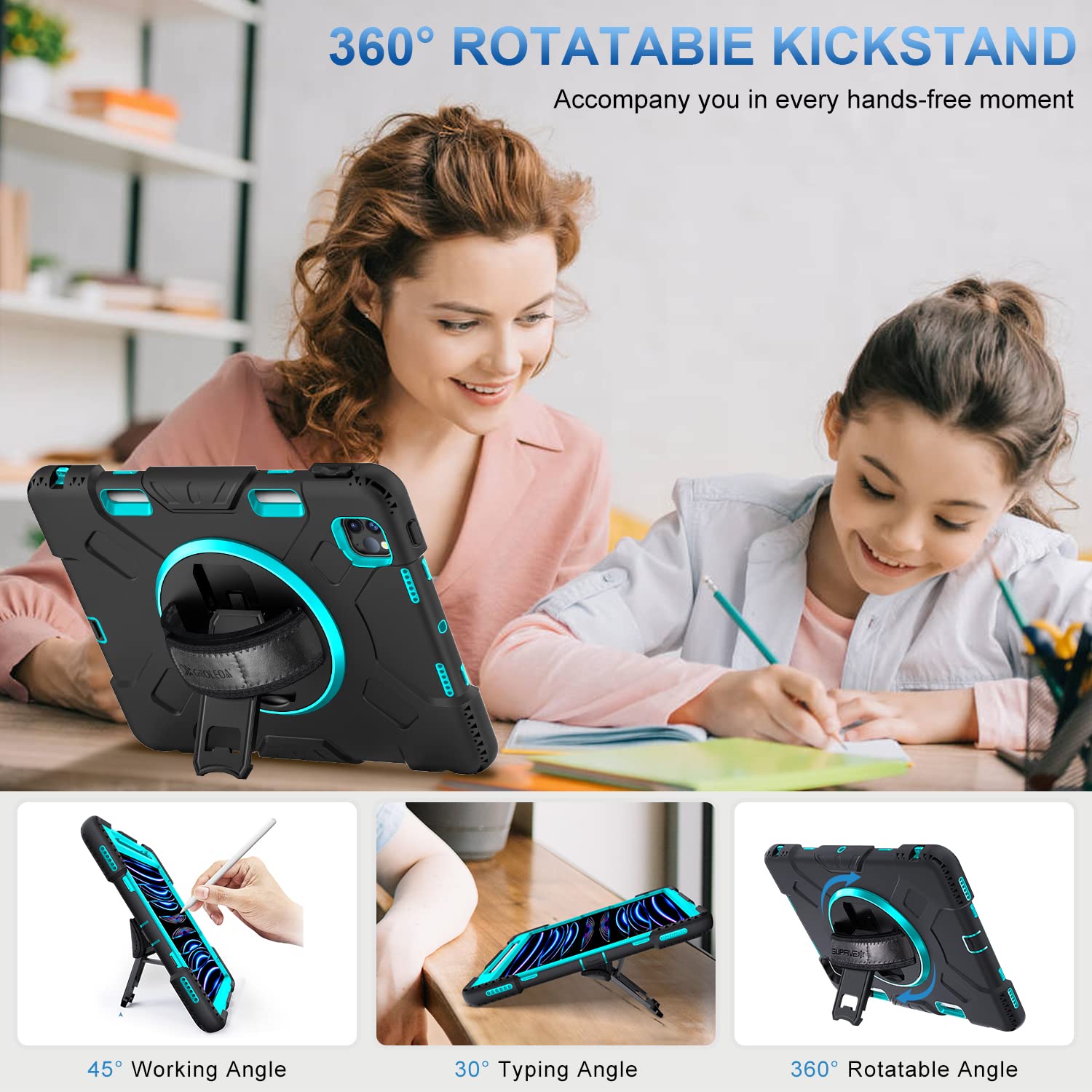 Supfives Case For Ipad Pro 11 Inch (2022/2021/2020), Upgraded Military Grade Shockproof Protector Ipad Pro 11 4Th Gen Cover Penc