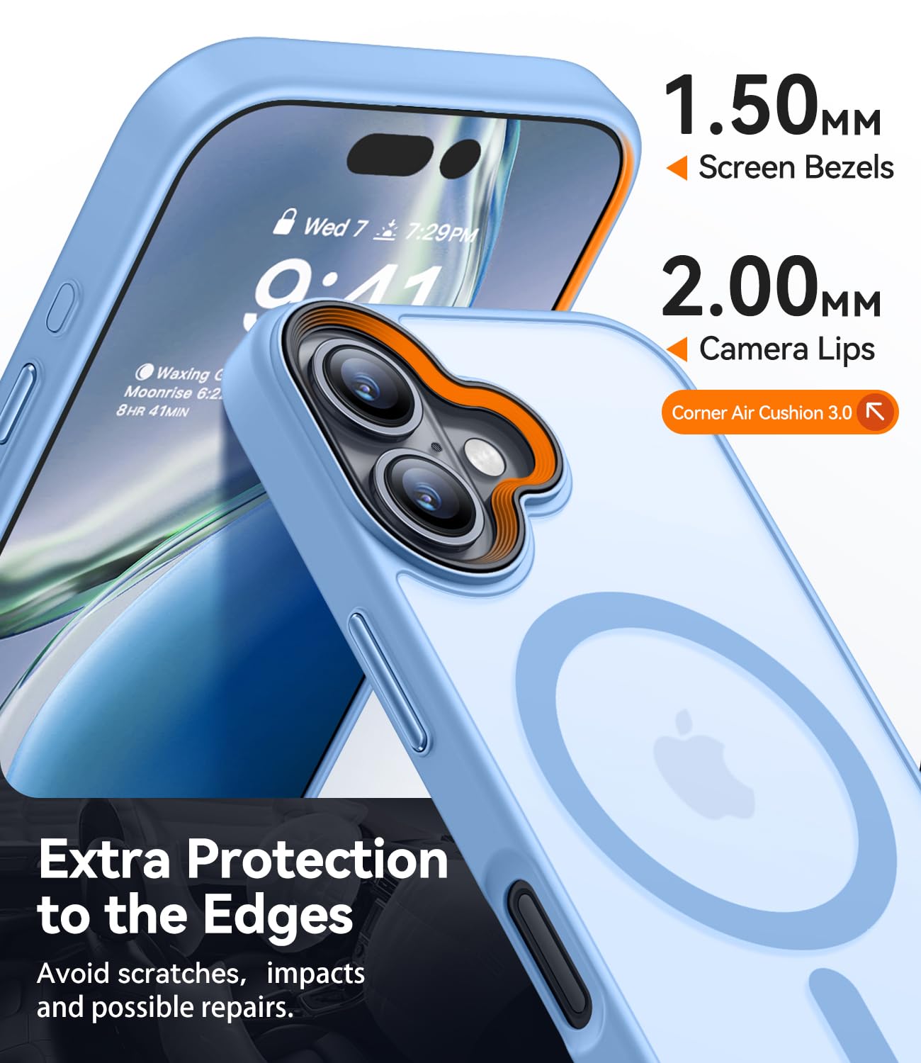 Canshn Magnetic For Iphone 16 Case [Compatible With Magsafe & Mil Grade Drop Tested] Slim Translucent Matte Cover, Anti Scratch