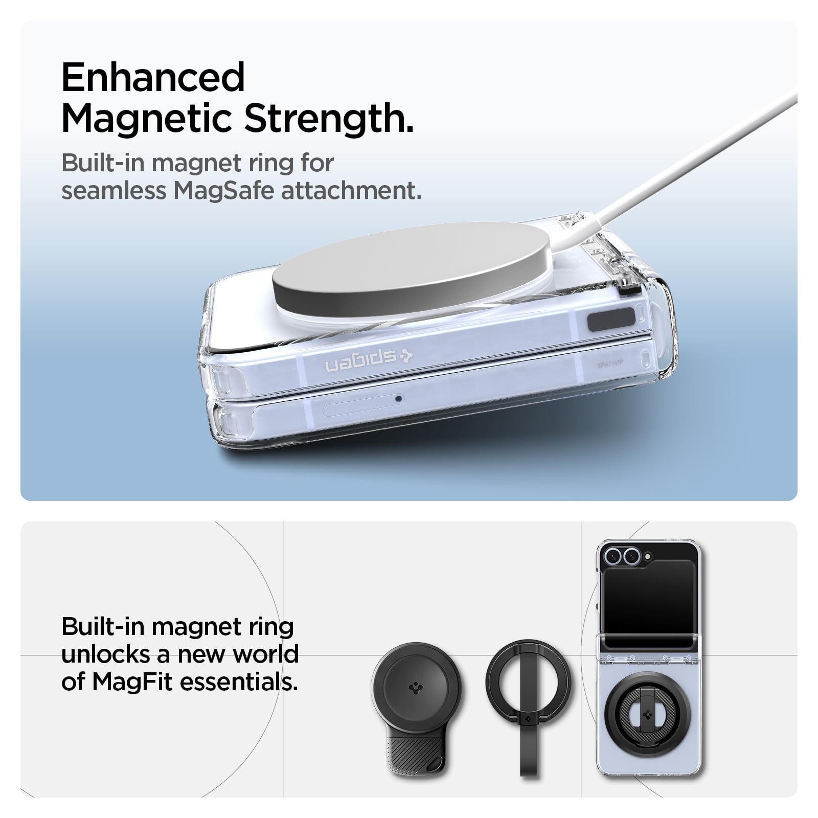 Spigen Ultra Hybrid Pro Magfit For Galaxy Z Flip 7 Fe Case And Z Flip 6 Case [Not Compatible With Flip 7] [Anti-Yellowing] - Cle