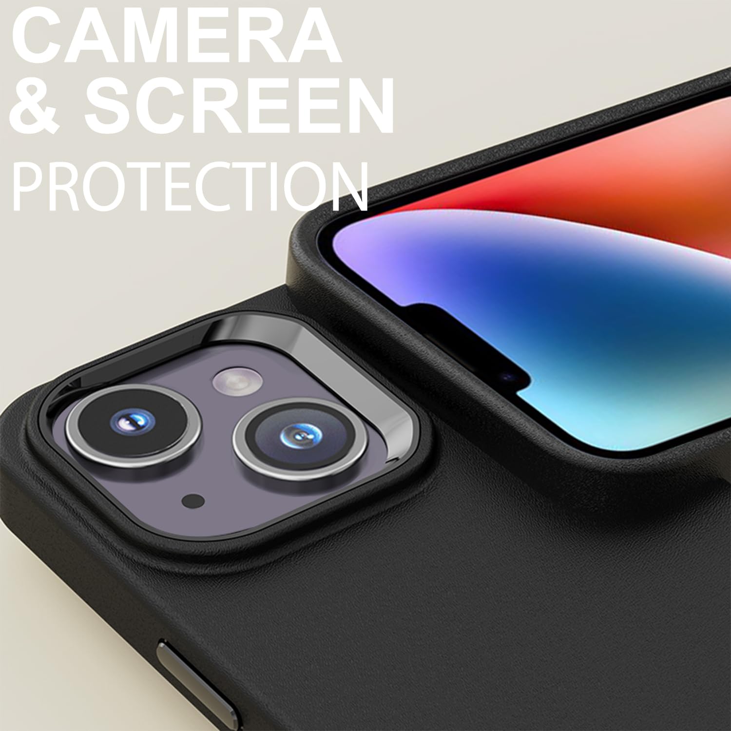 Tenoc Phone Case Compatible With Iphone 13 & Iphone 14, Black Case Anti Fingerprint Protective Bumper Matte Cover For 6.1 Inch