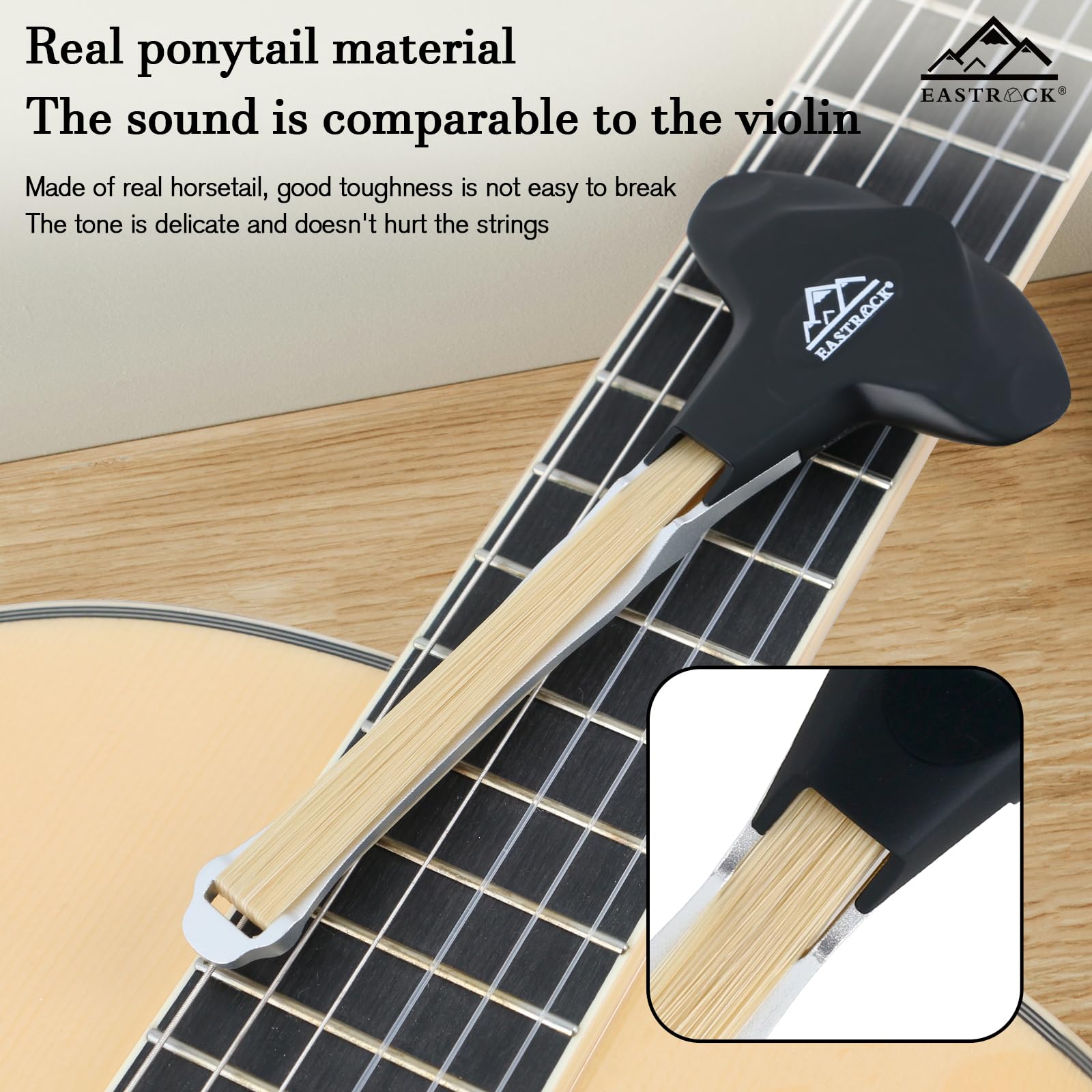 Eastrock Guitar Bow, 2 In 1 Real Horsehair Guitar Bow For Acoustic, Create Violin & Cello Like Sounds, Christmas Birthday Gift F
