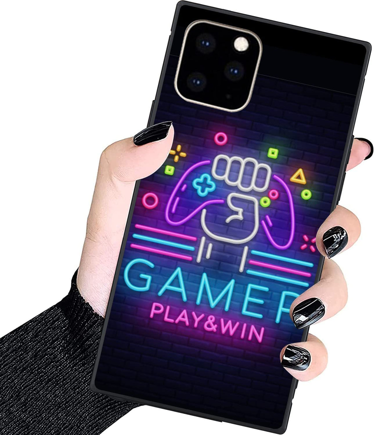 Luxury Square Case For Iphone 12/12 Pro,Fashion Elegant Square Case For Women Girls,Hard Pc+Soft Silicone Case Is Shock Proof An