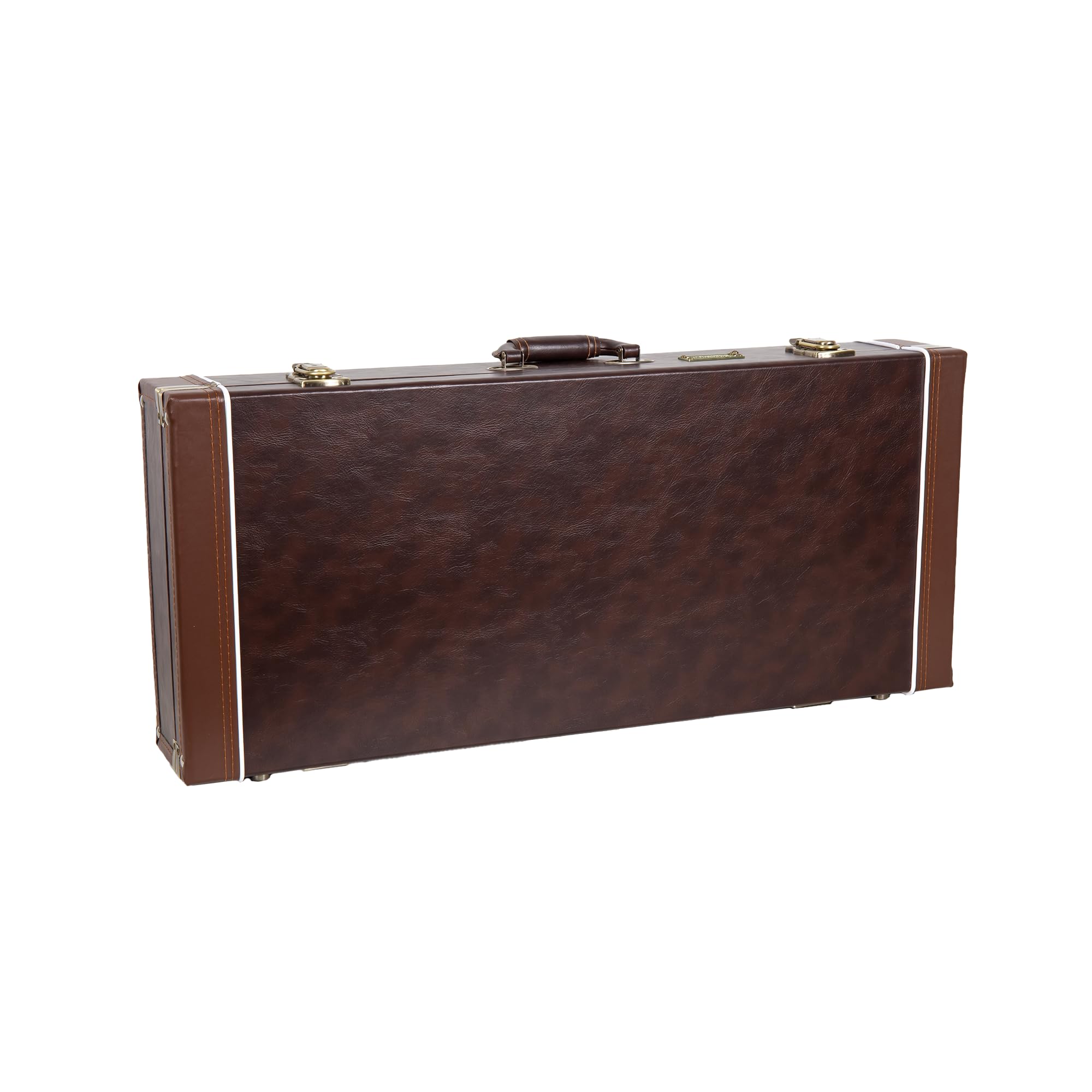 Crossrock Rectangular Wooden Case Fits A-Style Mandolins, With Accessory Compartment, Stainless Steel Latches, Metal Feet-Vintag