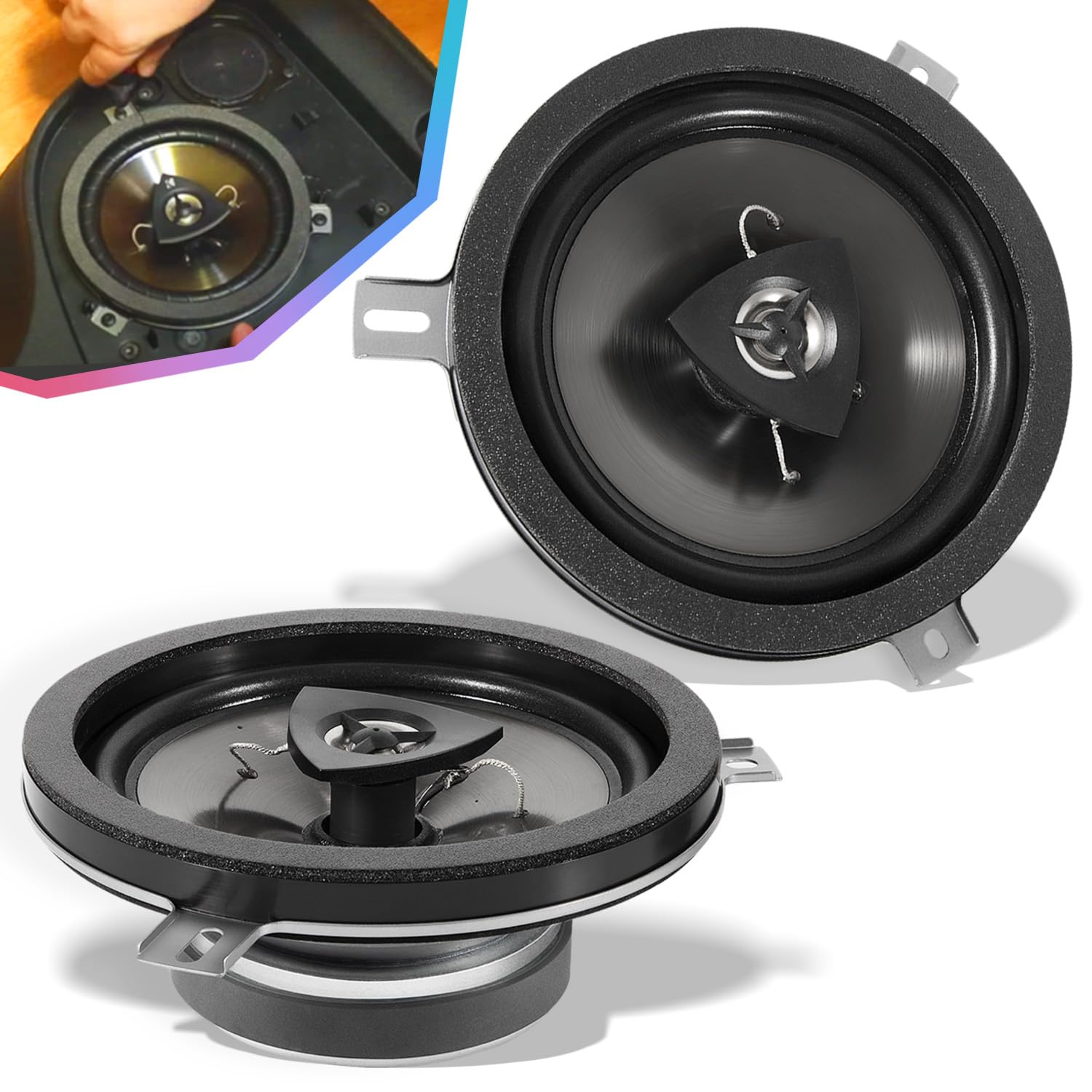 2 Pack For Mopar Kicker Speaker Upgrade 2007 2018 Jeep Wrangler Jk Jku & 2005 2018 Jeep Wrangler Dodge Commander Grand Cherokee,