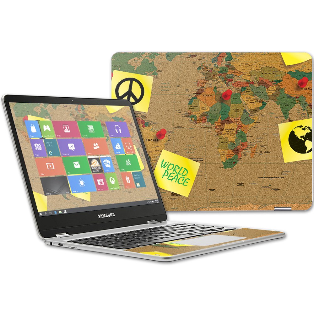 MightySkins Skin Compatible with Samsung Chromebook Plus 12.3(2017) wrap Cover Sticker Skins World Peace