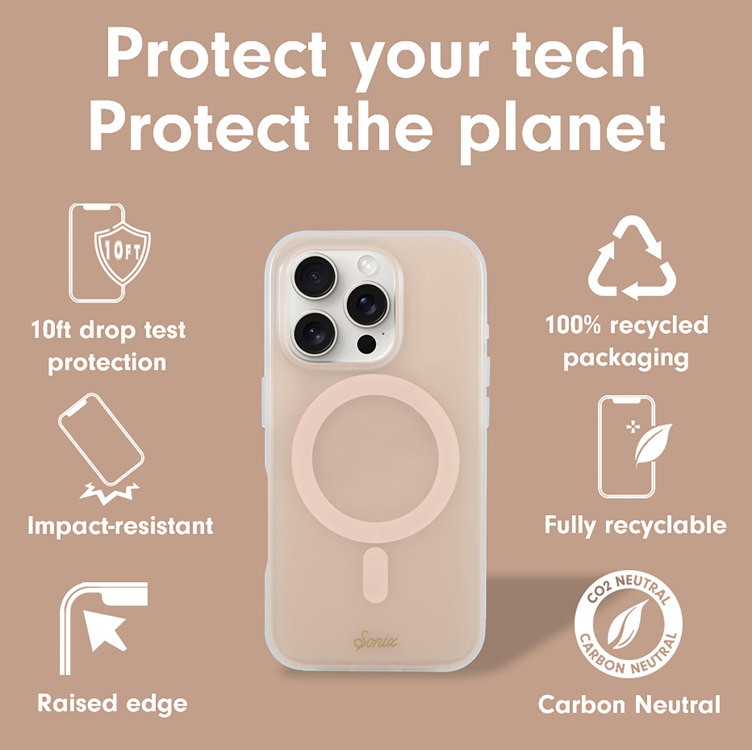 Sonix Case For Iphone 16 Pro | Compatible With Magsafe | 10Ft Drop Tested | Jelly Apricot