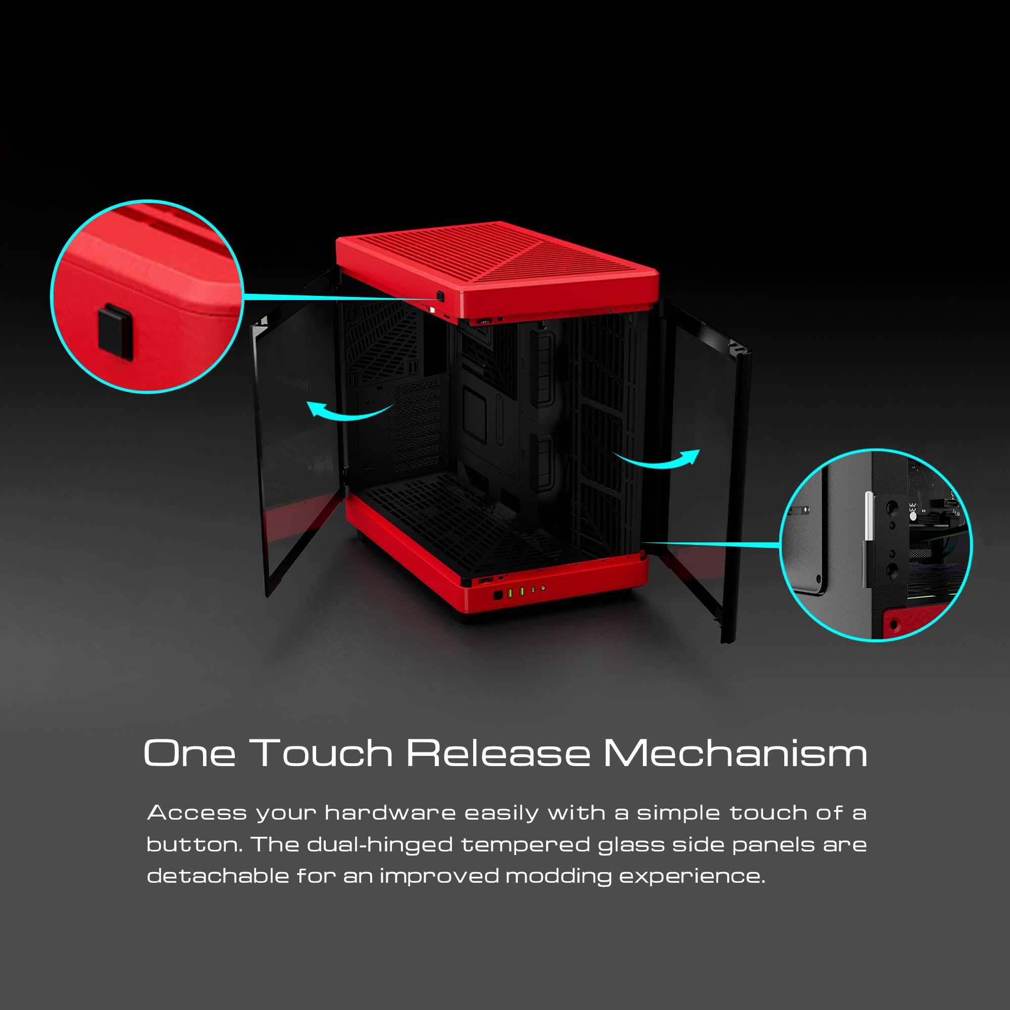 Gamdias Rgb Tempered Glass Gaming Computer Pc Case, 2 Way Standing W/Vertical & Horizontal Orientaton & One Touch Open, Support