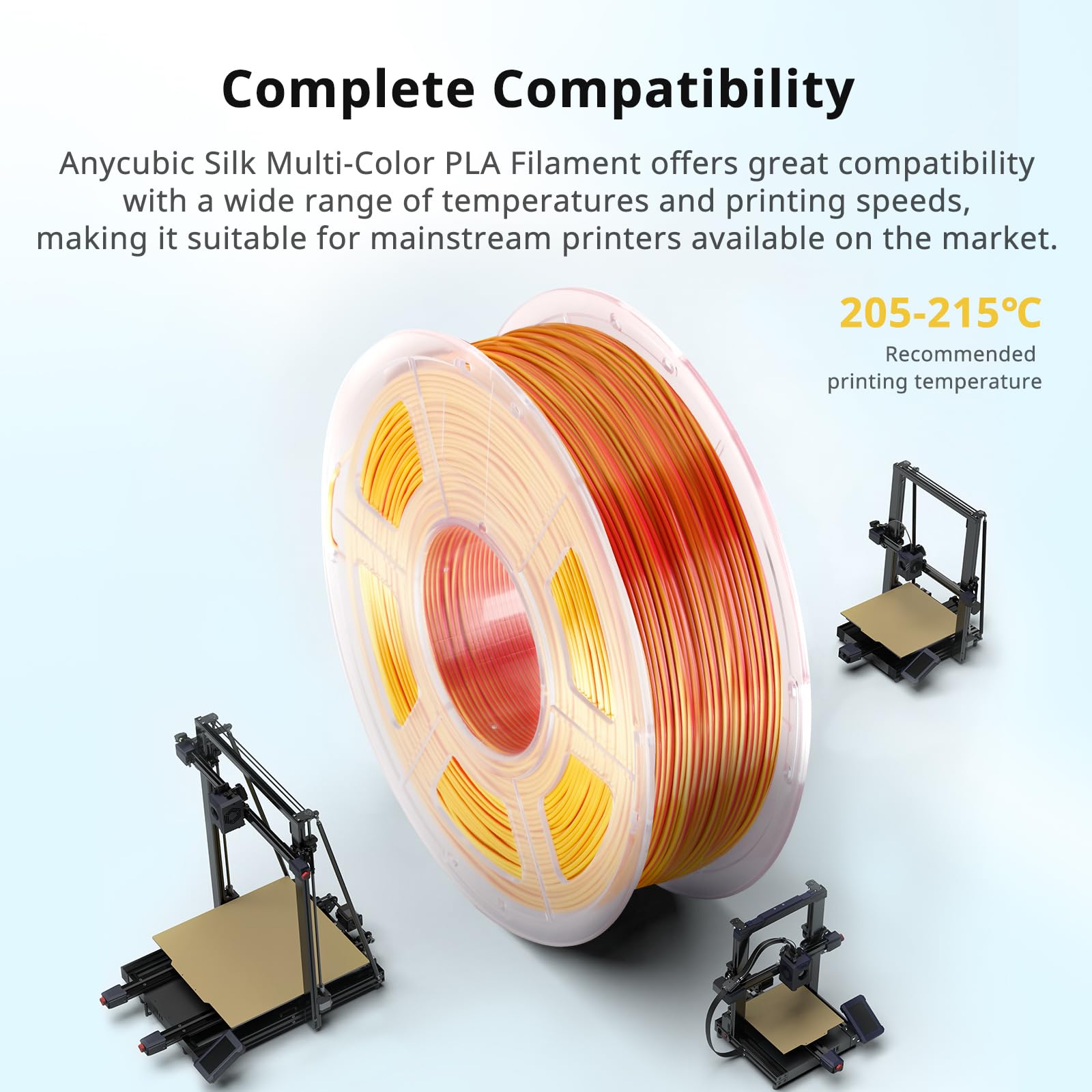 Anycubic Silk Dual Color Pla Filament, 2 In 1 Chrome Coextrusion Color Change 3D Printer Filament 1.75Mm Dimensional Accuracy +/