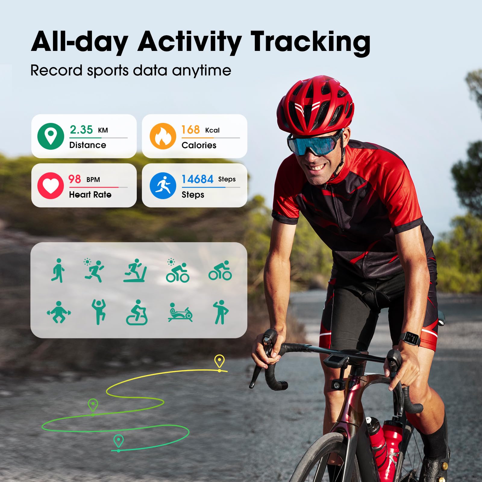 Smart Watch No App/Phone Required,42Mm Smartwatch For Women Men,Fitness Tracker Watch With Heart Rate Monitor,Sleep Tracker,Pedo