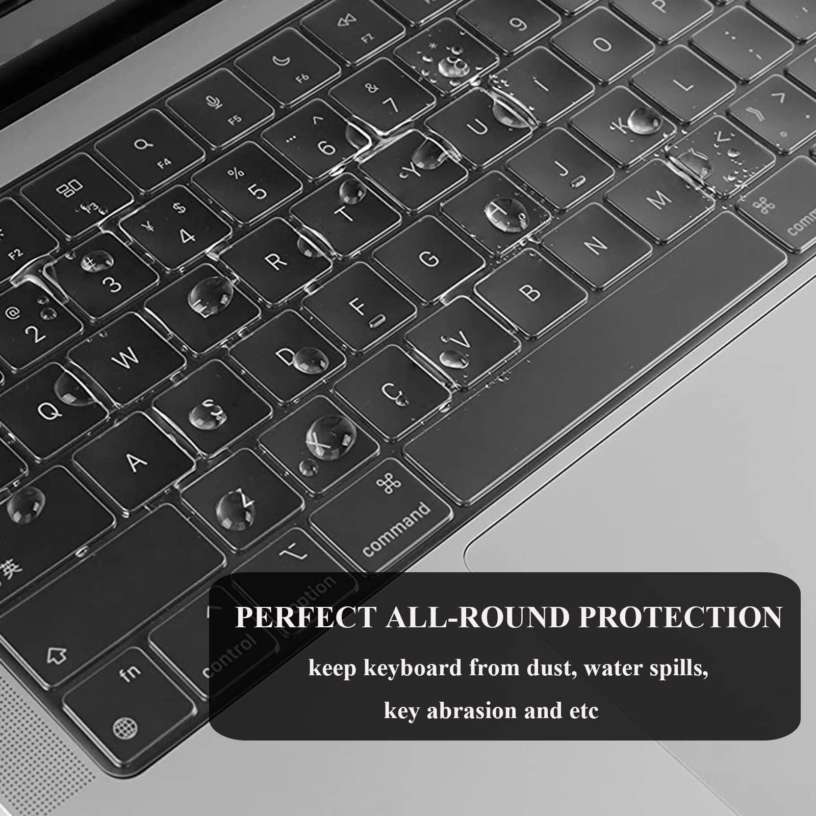Eoocoo Premium Keyboard Cover Skin Ultra Thin For Macbook Air 15'' M3 M2 (A3114 A2941), Air 13.6'' (A3113 A2681) 2024 2021, Pro