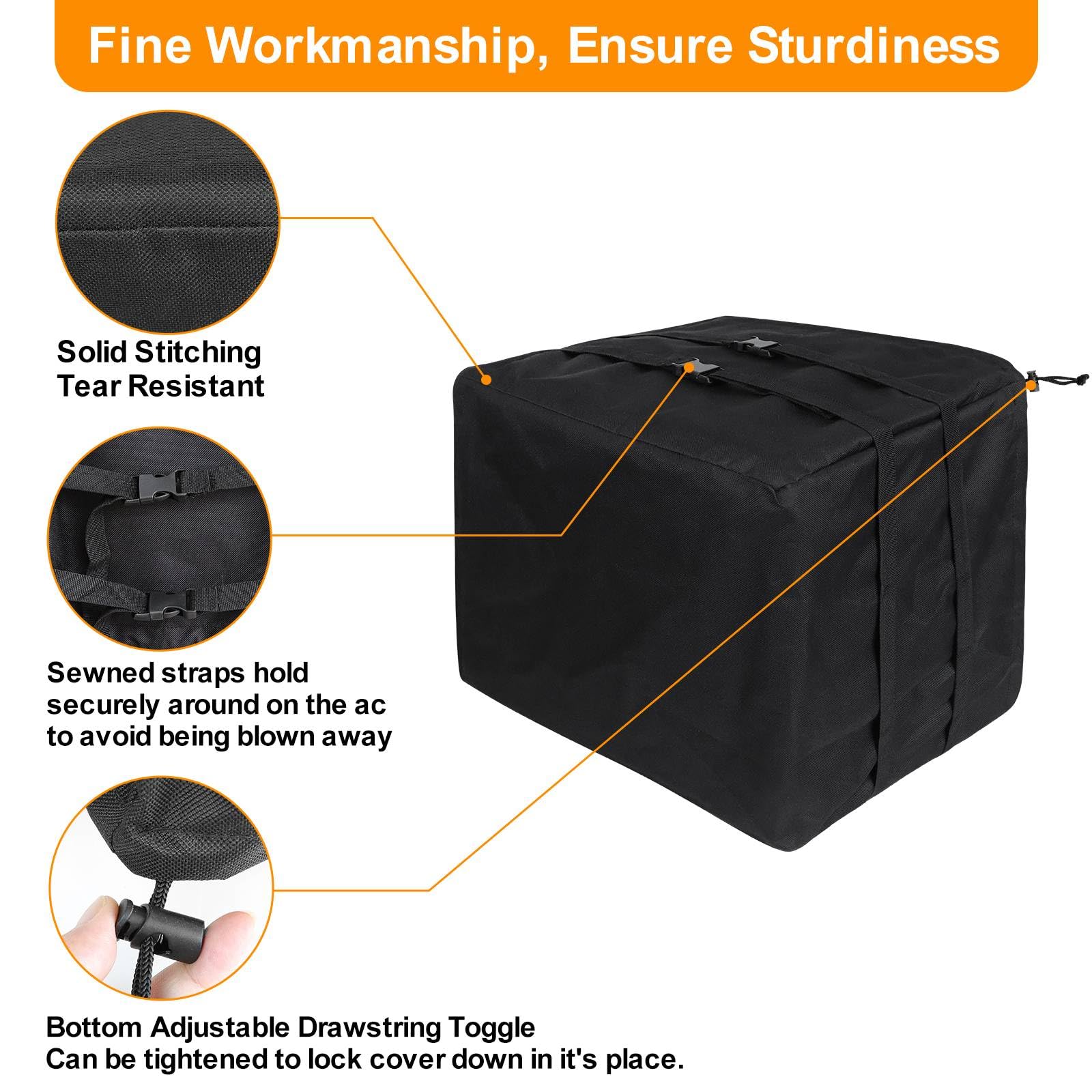 Demao Ac Covers For Outside, Air Conditioner Cover For Outside Window Ac Unit Cover, 420D Oxford Heavy Duty Waterproof Dustproof