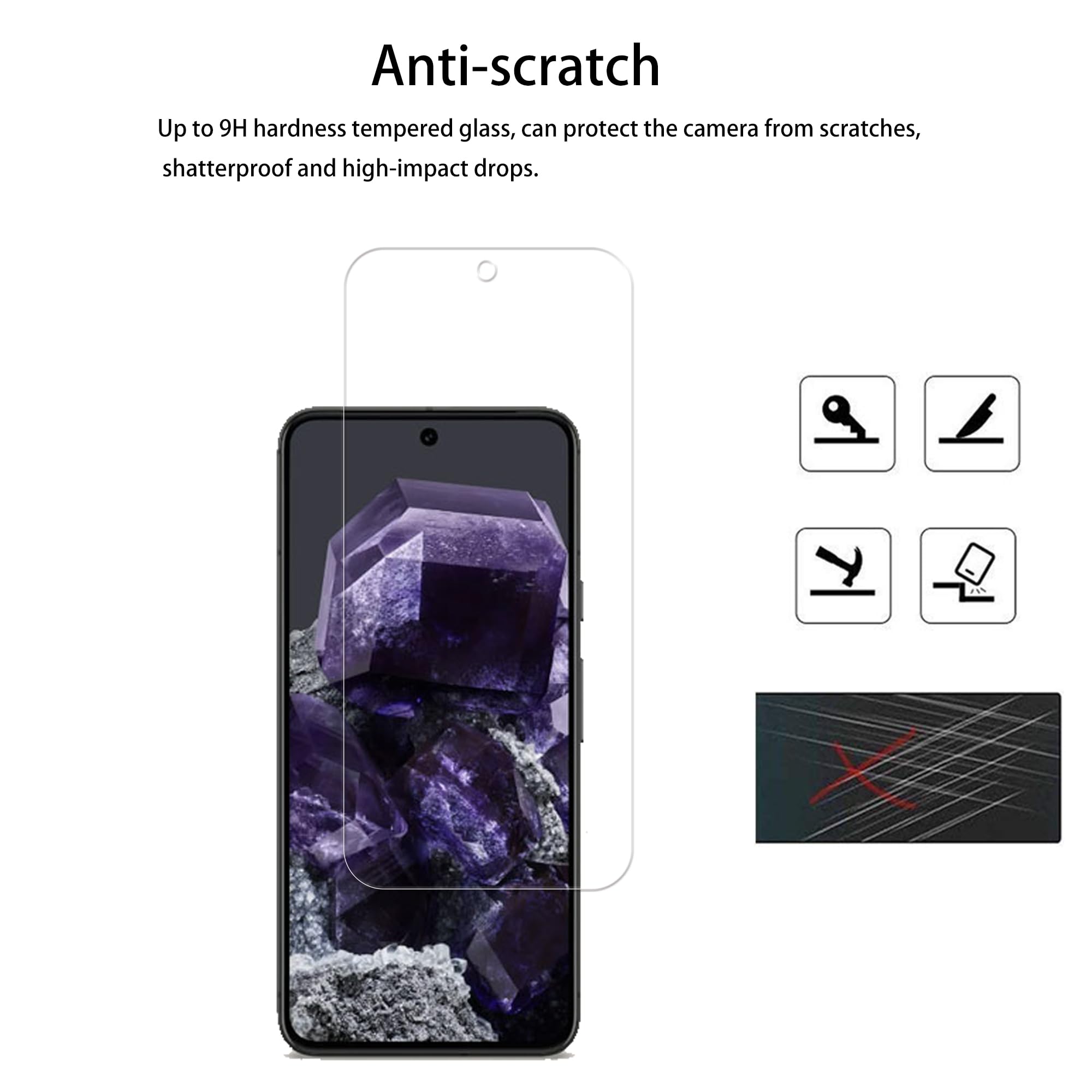 Hkkais Screen Protector For Google Pixel 8 Pro Tempered Glass Film With Easy Alignment Tool 2 Pack