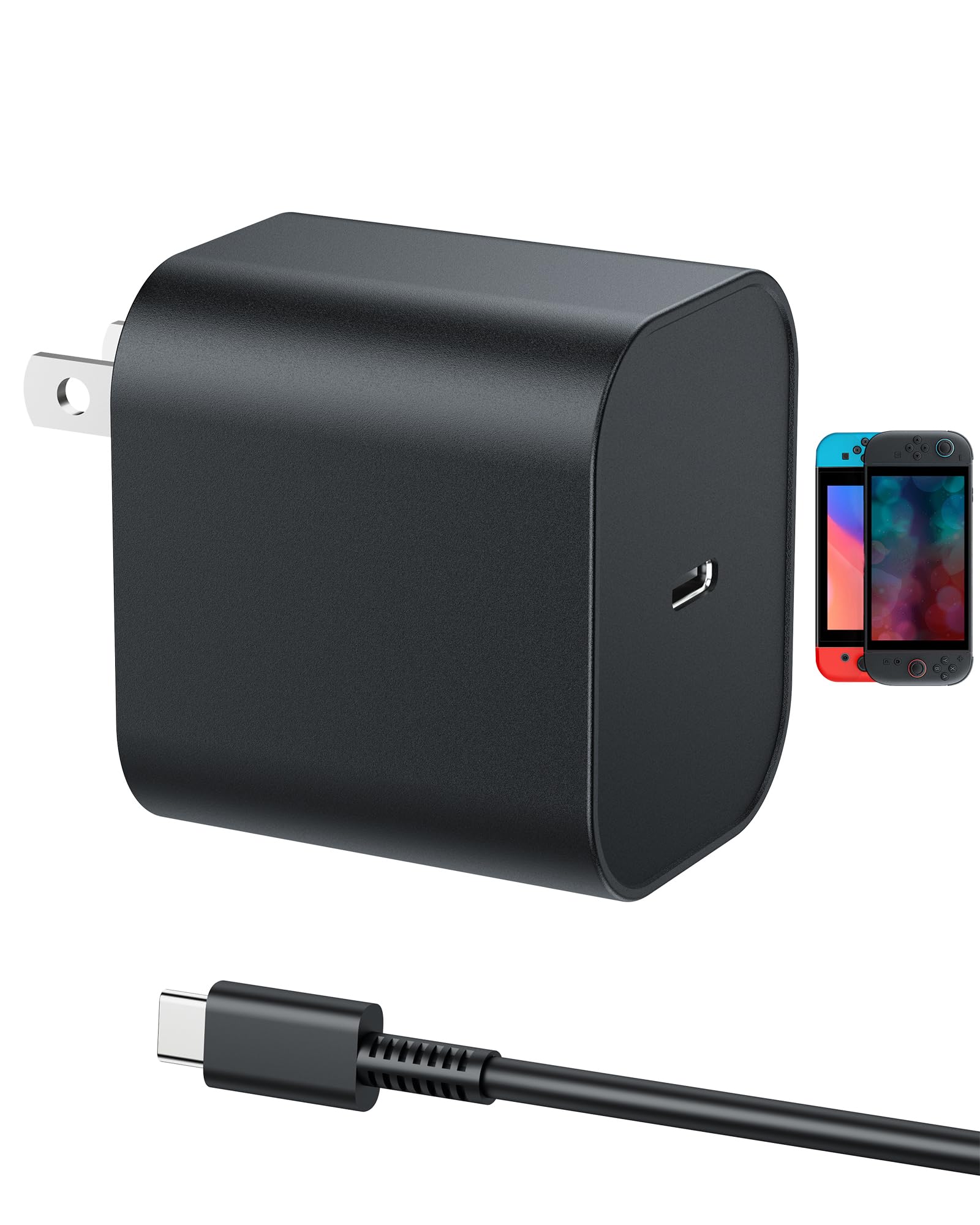 Antank 60W Switch 2 Charger, 20V 3A PD Fast Charging Power Adapter for Nintendo Switch, Lite, OLED & Steam Deck, 4K TV Dock Supp