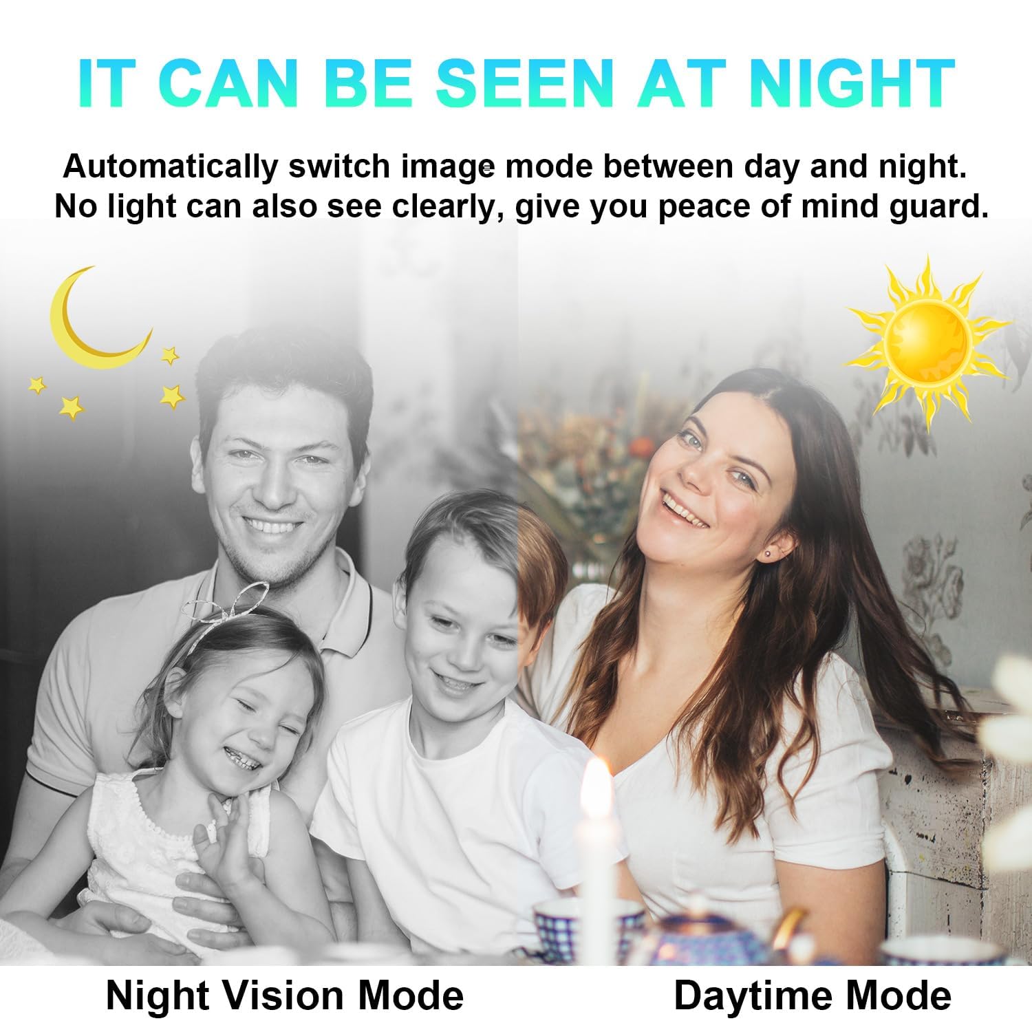 Konleya Indoor Home Security Camera Wireless, 1080P Wifi Baby Monitor With Camera Infrared Night Vision, Camera Outdoor Wireless