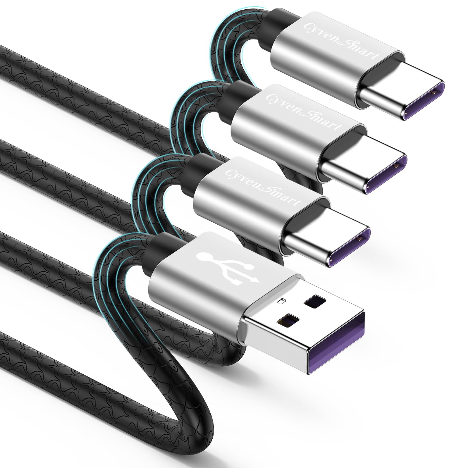 [3Pack 6ft]Usb A to Usb Type C Charging Cable Compatible with Samsung Galaxy S10 S9 Plus Charger C Cord(3A Fast Charging),TPE Us