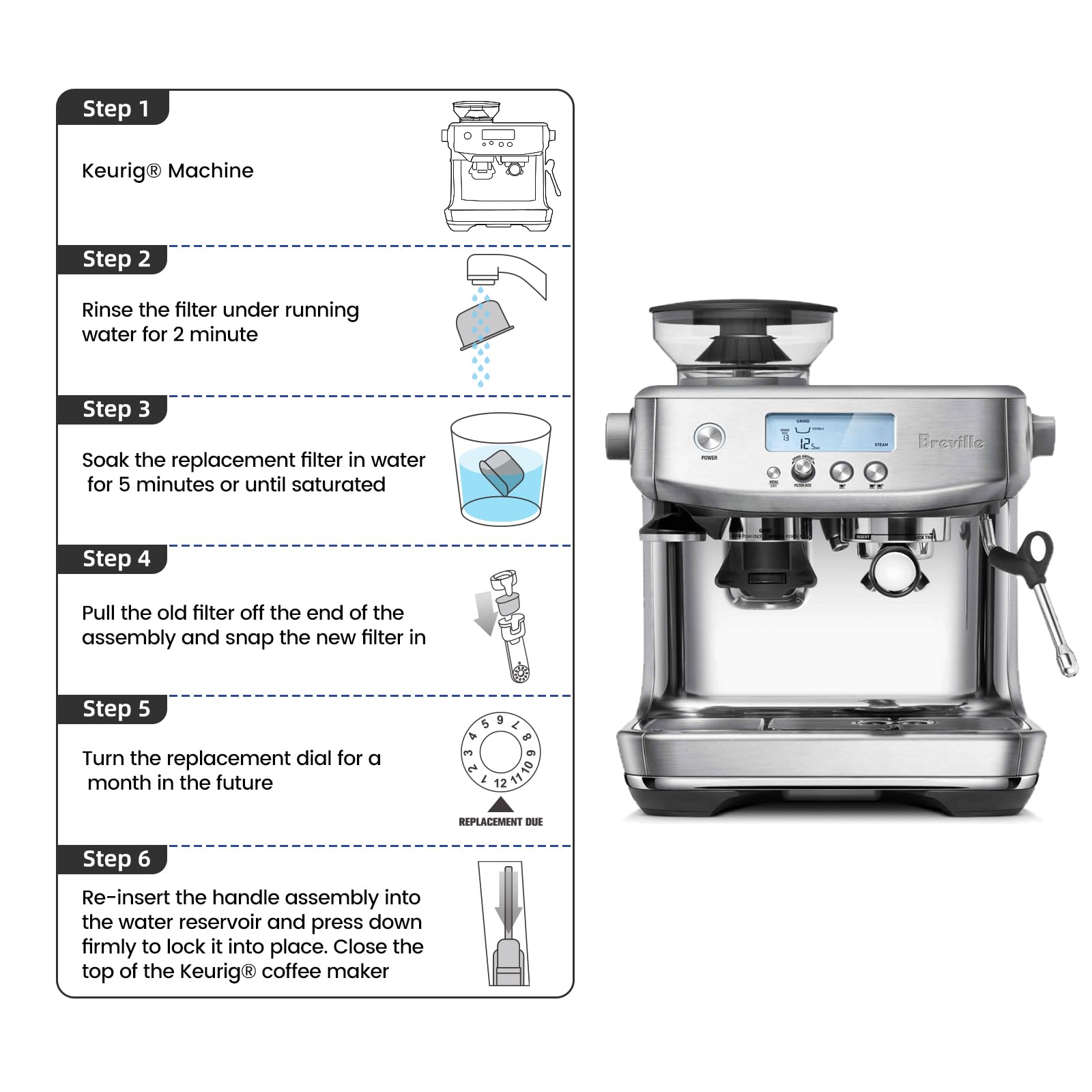 18 Pack Charcoal Water Filters Compatible With Breville Bwf100 Machines, Breville Espresso Machine Water Filter Replacements