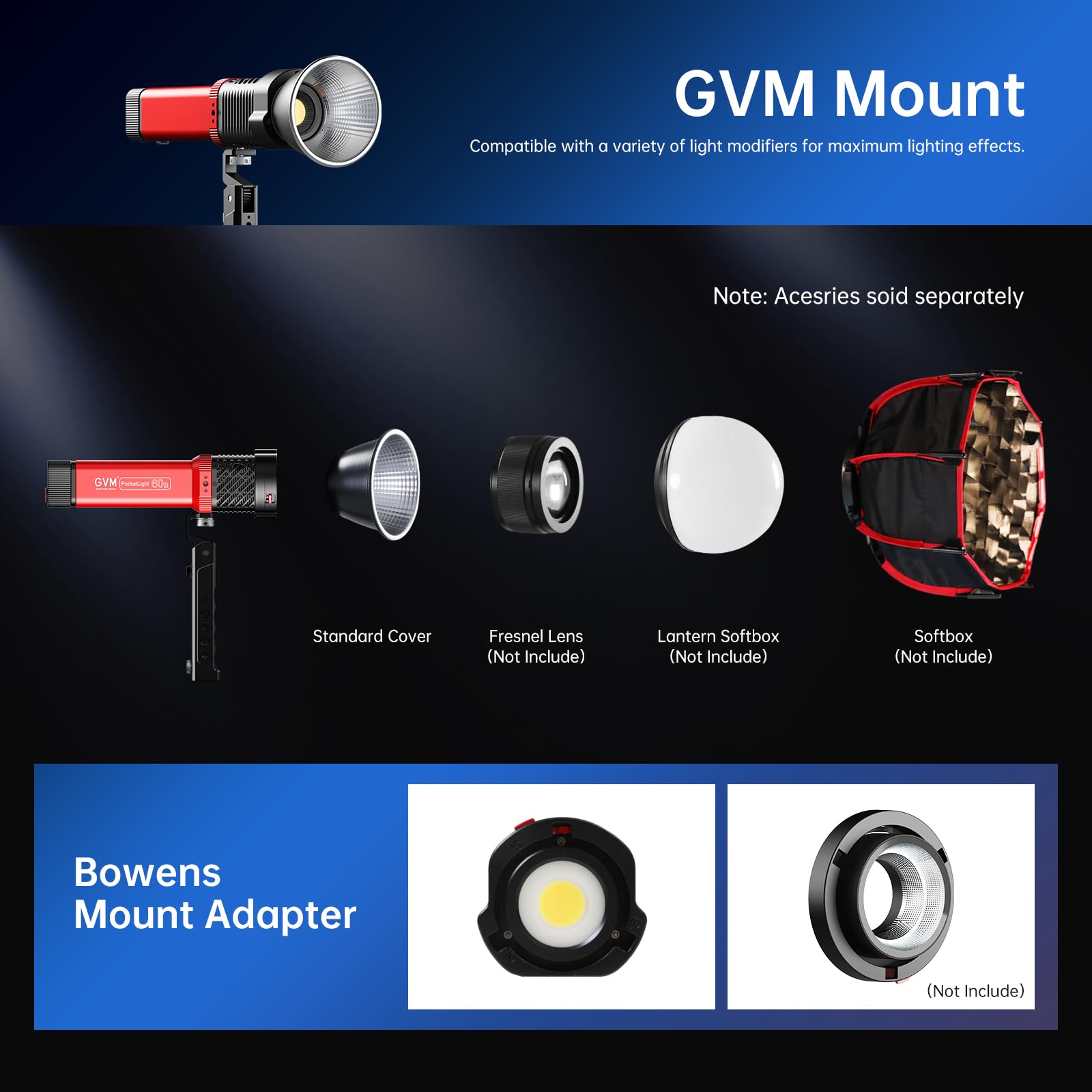 Gvm Pd60B 60W Studio Lights For Cob Photography Lighting, Portable Led Video Light For Photographers In The Shape Of Handheld Fl