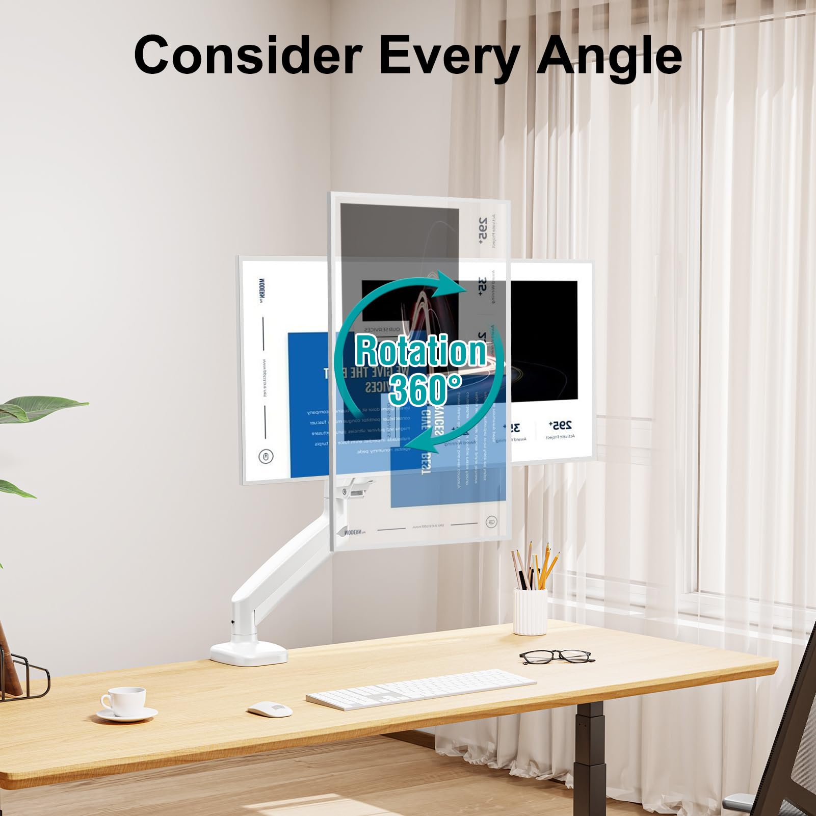 Mount Pro Single Monitor Desk Mount   Articulating Gas Spring Monitor Arm, Removable Vesa Mount Desk Stand With Clamp And Gromme
