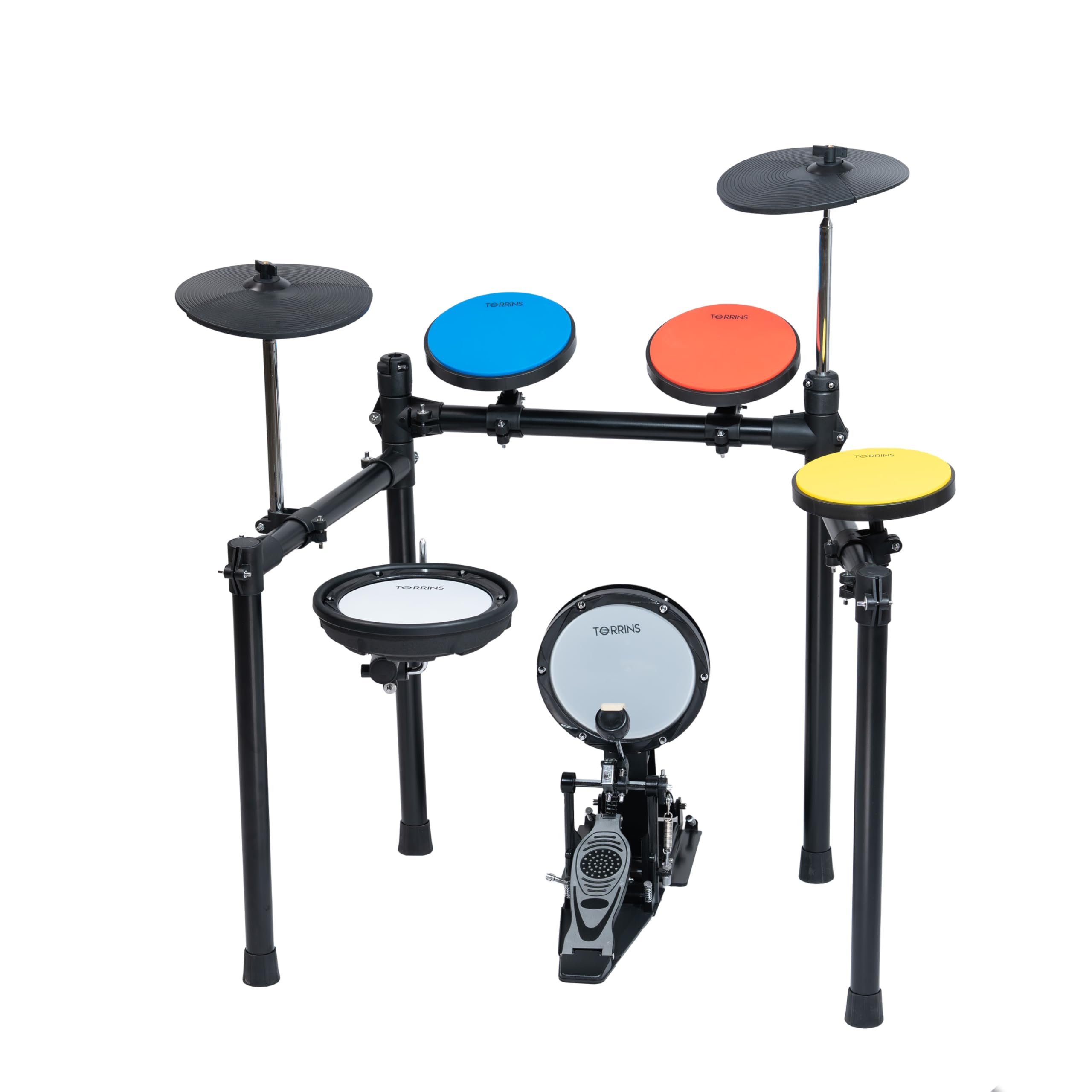 Torrins Silent Practice Drum Kit With Mesh Snare Head & Reinforced Edge Pads For Beginners & Home Practice  Pro | 4 Colorcoded