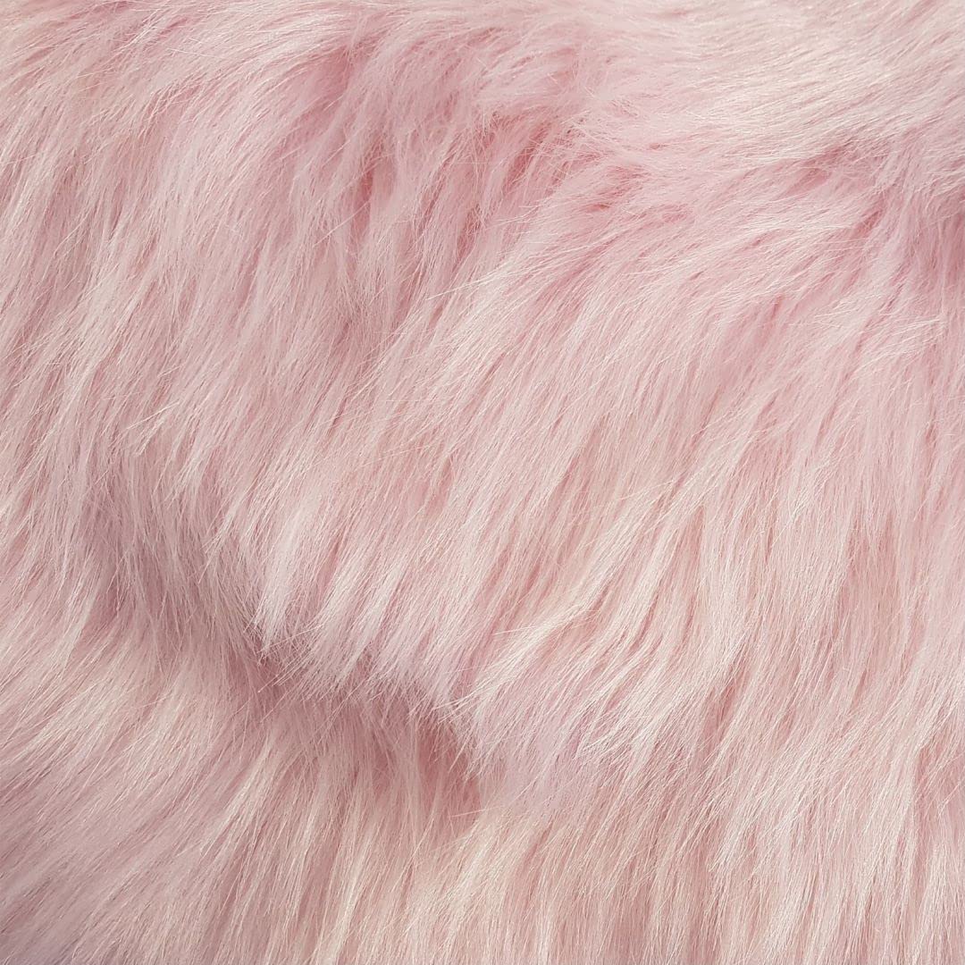 Faux Fur Fabric Craft Fur For Crafts,Gnomes,Costume,Fursuit,Decoration(10X10 Inches,Baby Pink)