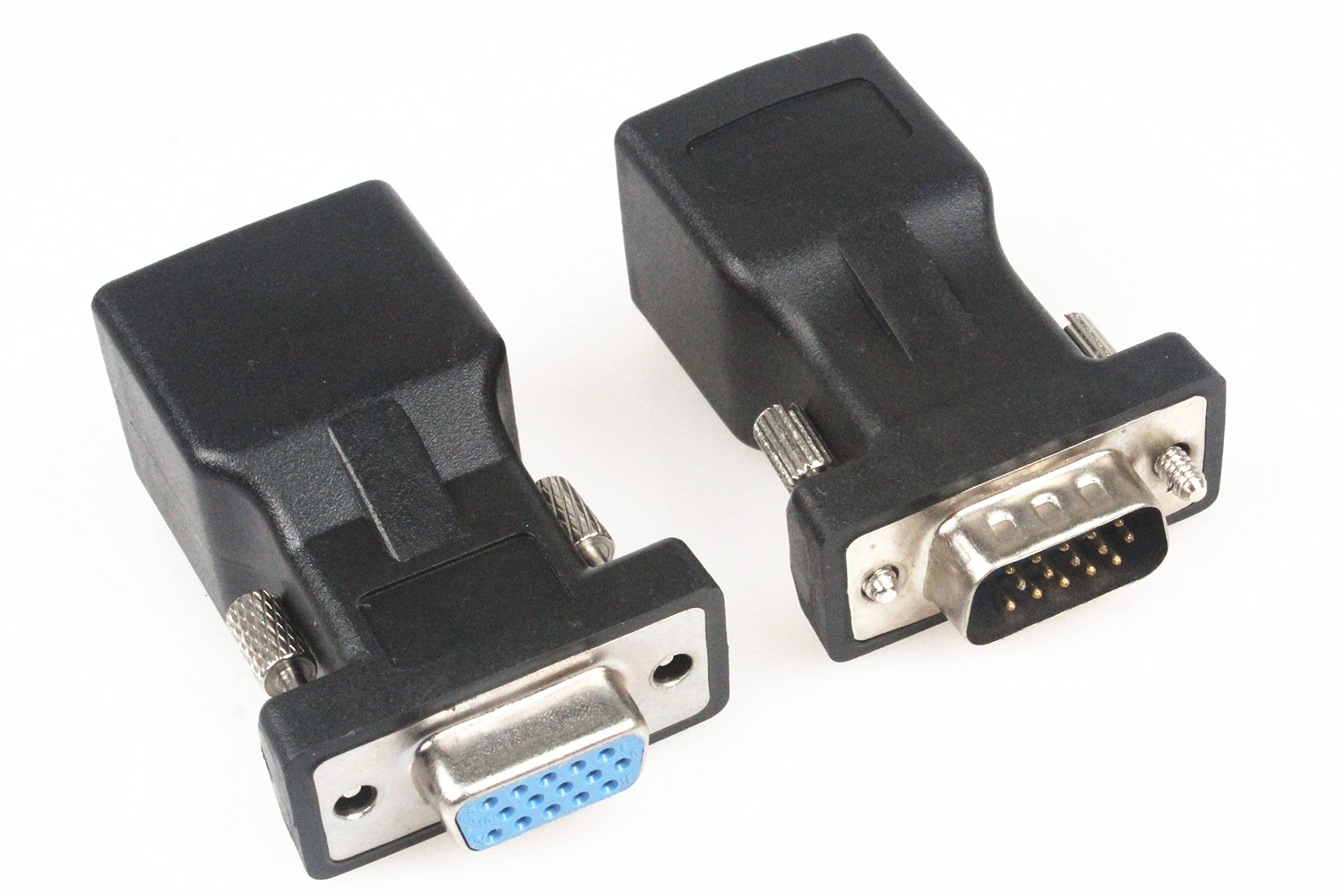 Lm Yn Vga To Rj45 Adapter Connector 2 Pcs Rj45 Female To Vga Male Female Cat5 Cat6 Support 720P 1080I 1080P Analog High Definiti