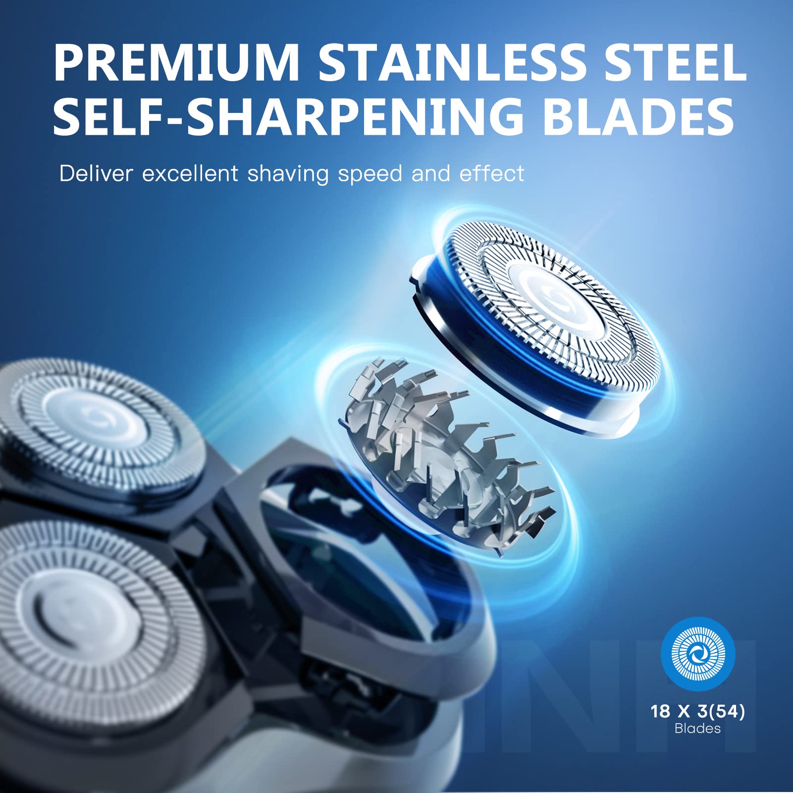 Lobinh Electric Shaver For Men, 100% Washable Rechargeable Waterproof Electric Razor Wet & Dry Shaving With Pop Up Trimmer, 1 Ho