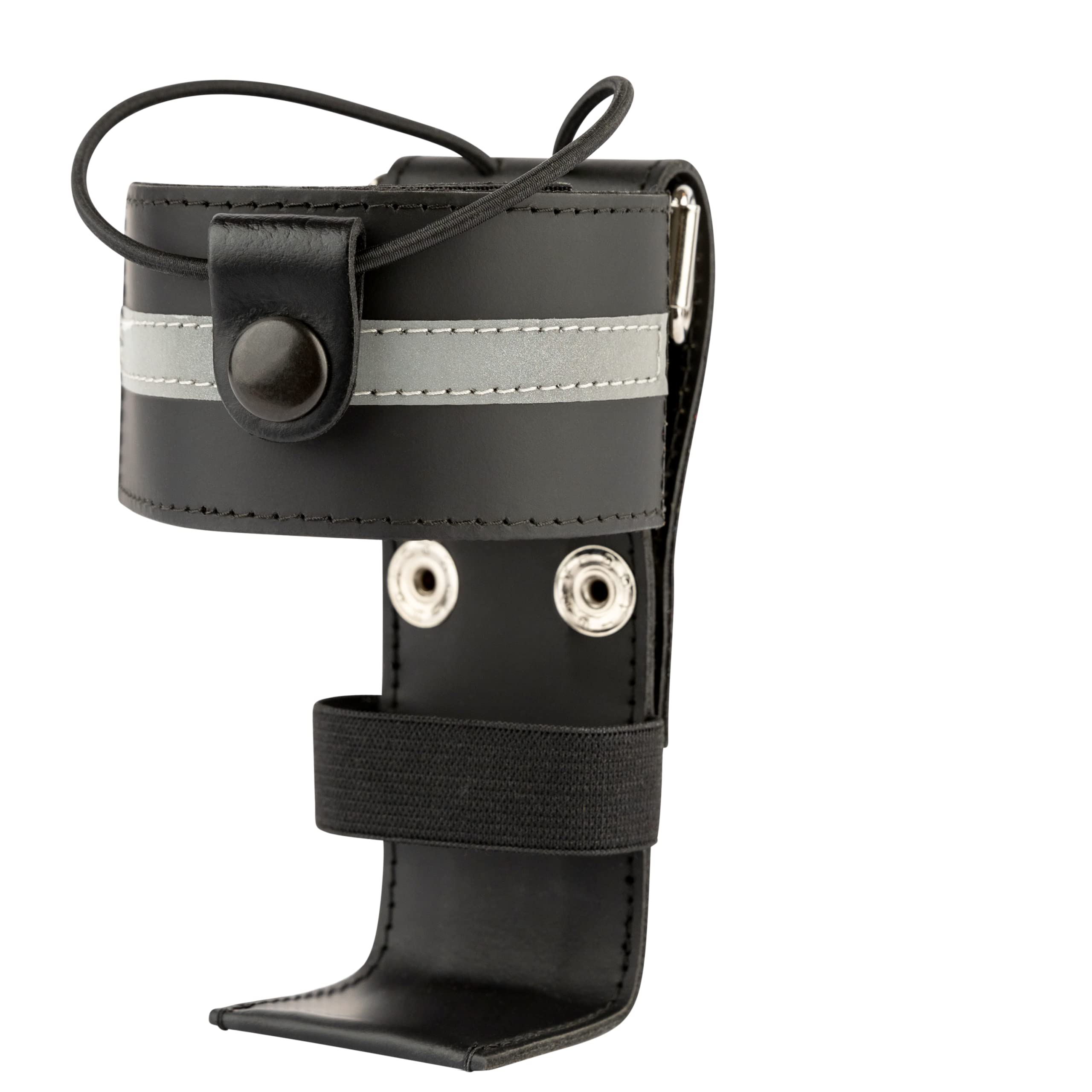 Perfect Fit Shield Wallets Leather Firefighter Reflective Bundle Includes L Style Universal Radio Holster Case, Radio Strap Harn