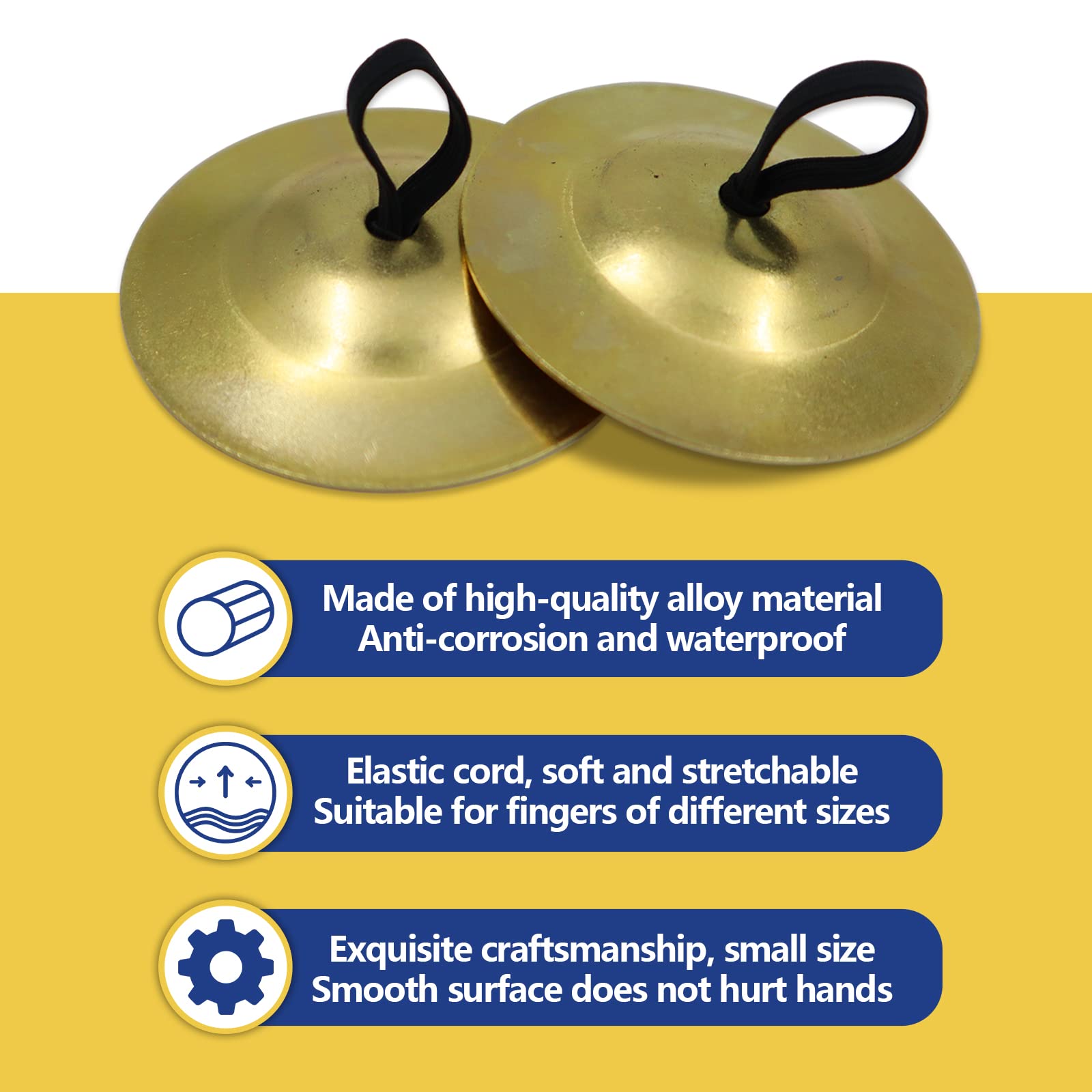 4Pcs Finger Cymbals 5.3Cm/2.1In, Finger Zills For Belly Dance, Brass Hand Cymbals, Belly Dancing Cymbals, Dance Finger Musical I