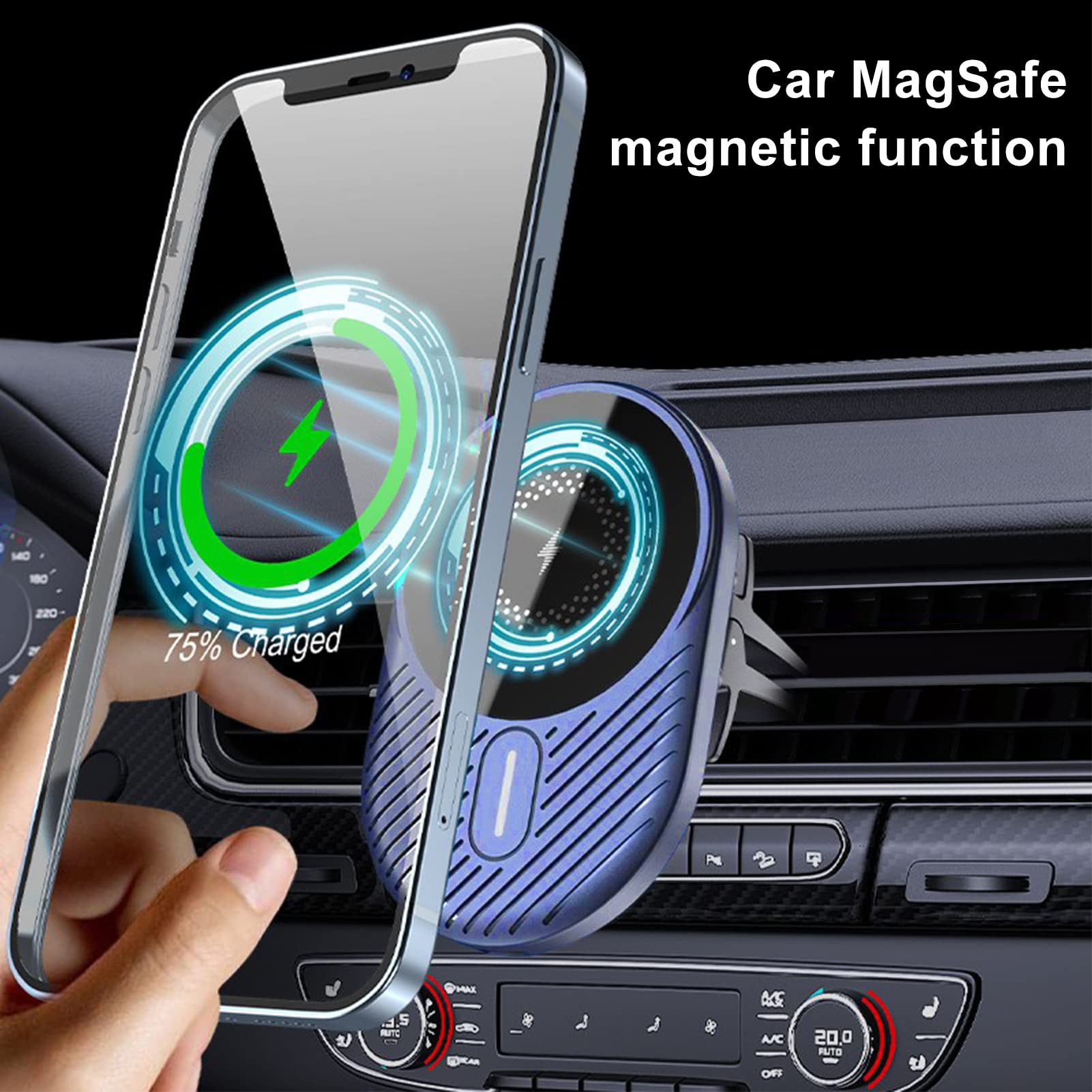 Magnetic Wireless Car Charger Vent Mount For Mag Safe Iphone 15 14 13 12 11 Plus Pro Max Mini Magnet Car Charger 15W Mag Safe Ph