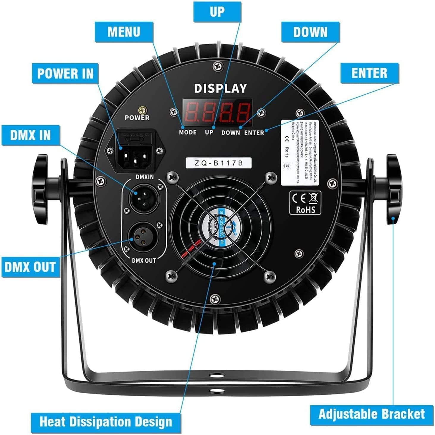 Par Lights Led Stage Lights, Uking 180W Rgbw 4 In 1 Uplights Stage Lighting Effect By Dmx And Sound Activated Control Wash Ligh
