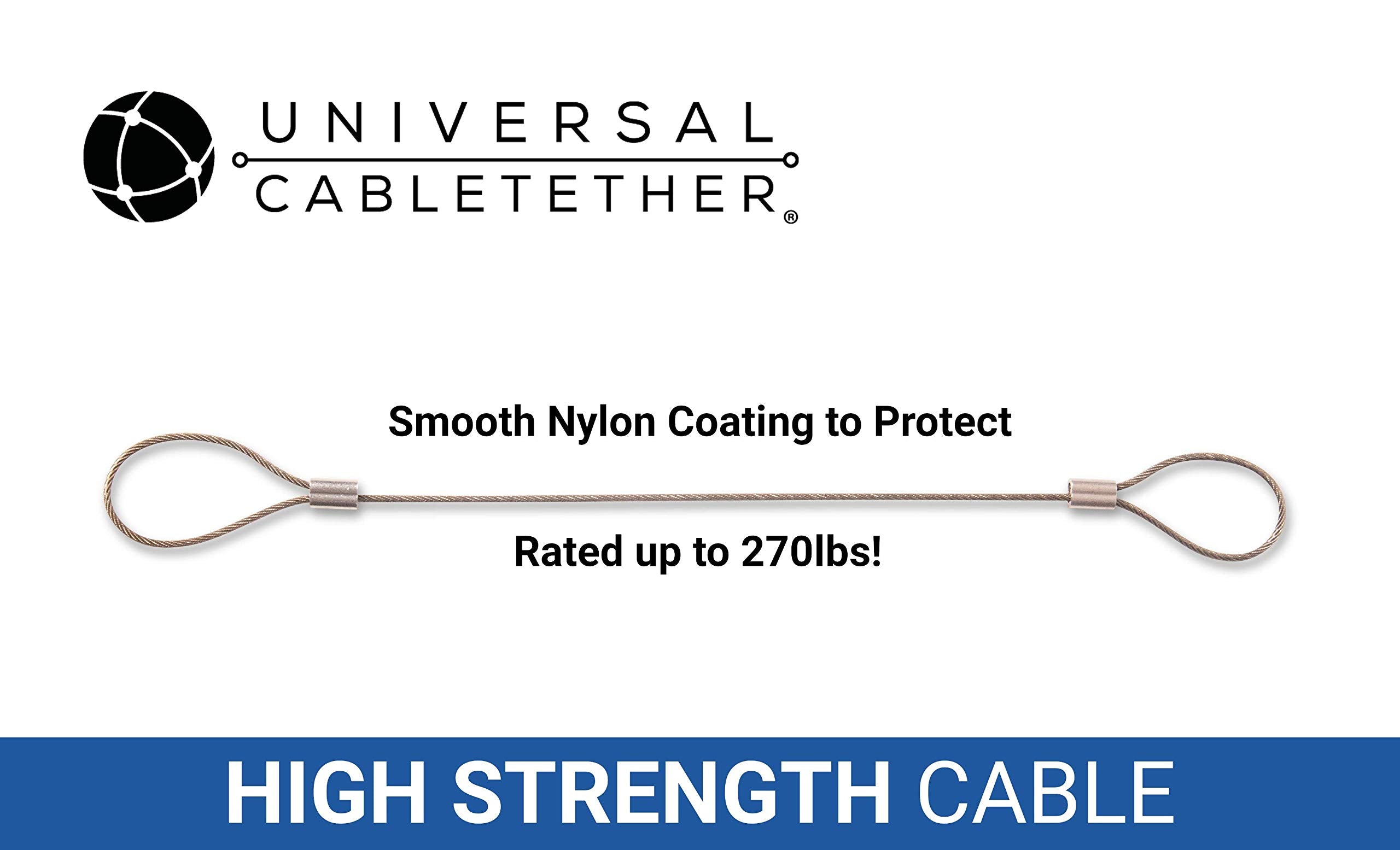 Universal Cabletether   Heavy Duty Custom Length Cable Tethers (10 Pack)   Do It Yourself, Adjustable, Tamper Resistant   Secure Conference Room Computer Display Adapters And Mac Adapters