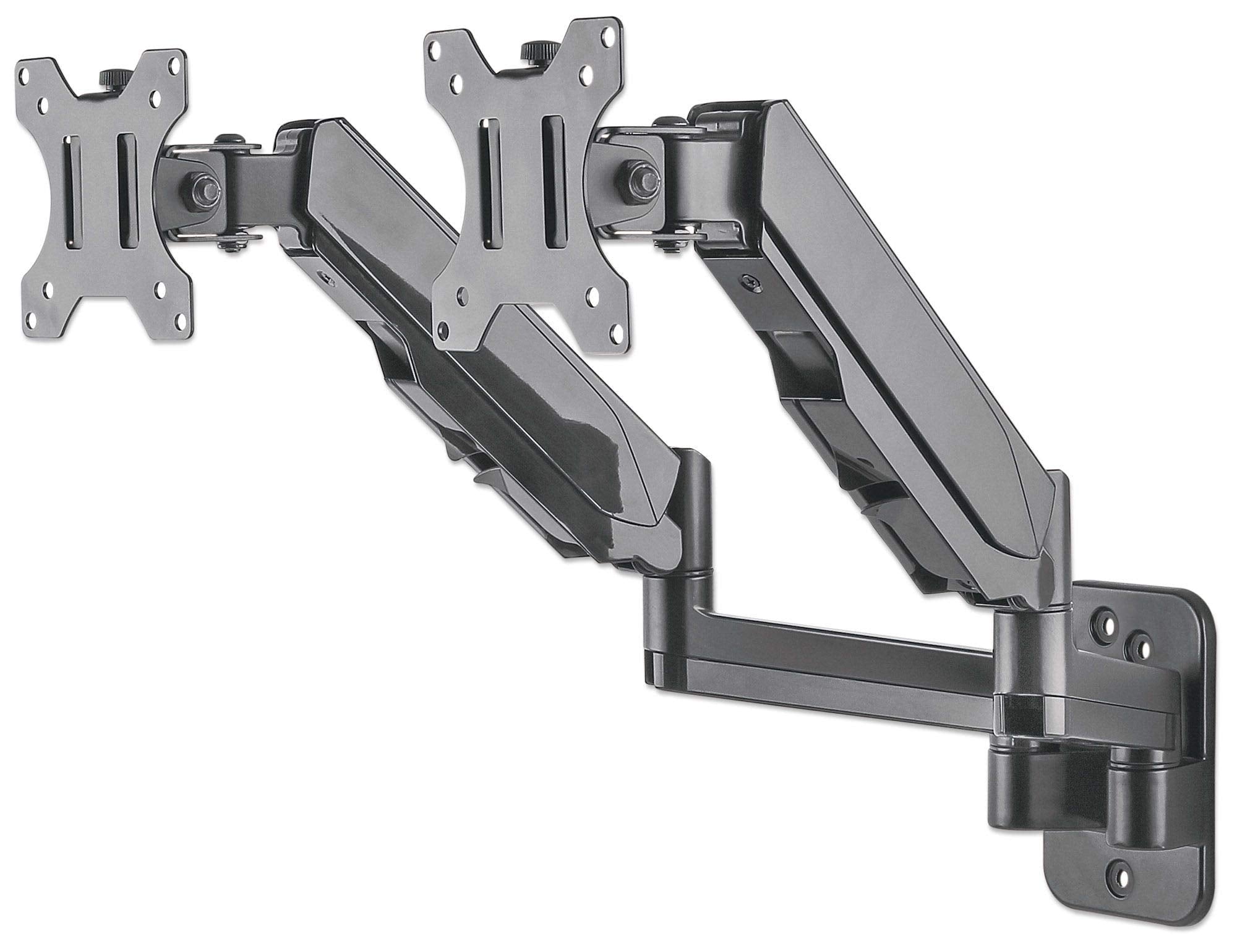 Universal Gas Spring Dual Monitor Wall Mount Two Gas-Spring Jointed Arms, Supports Two 17 To 32 Tv Or Monitors Up To 8 Kg (17.64
